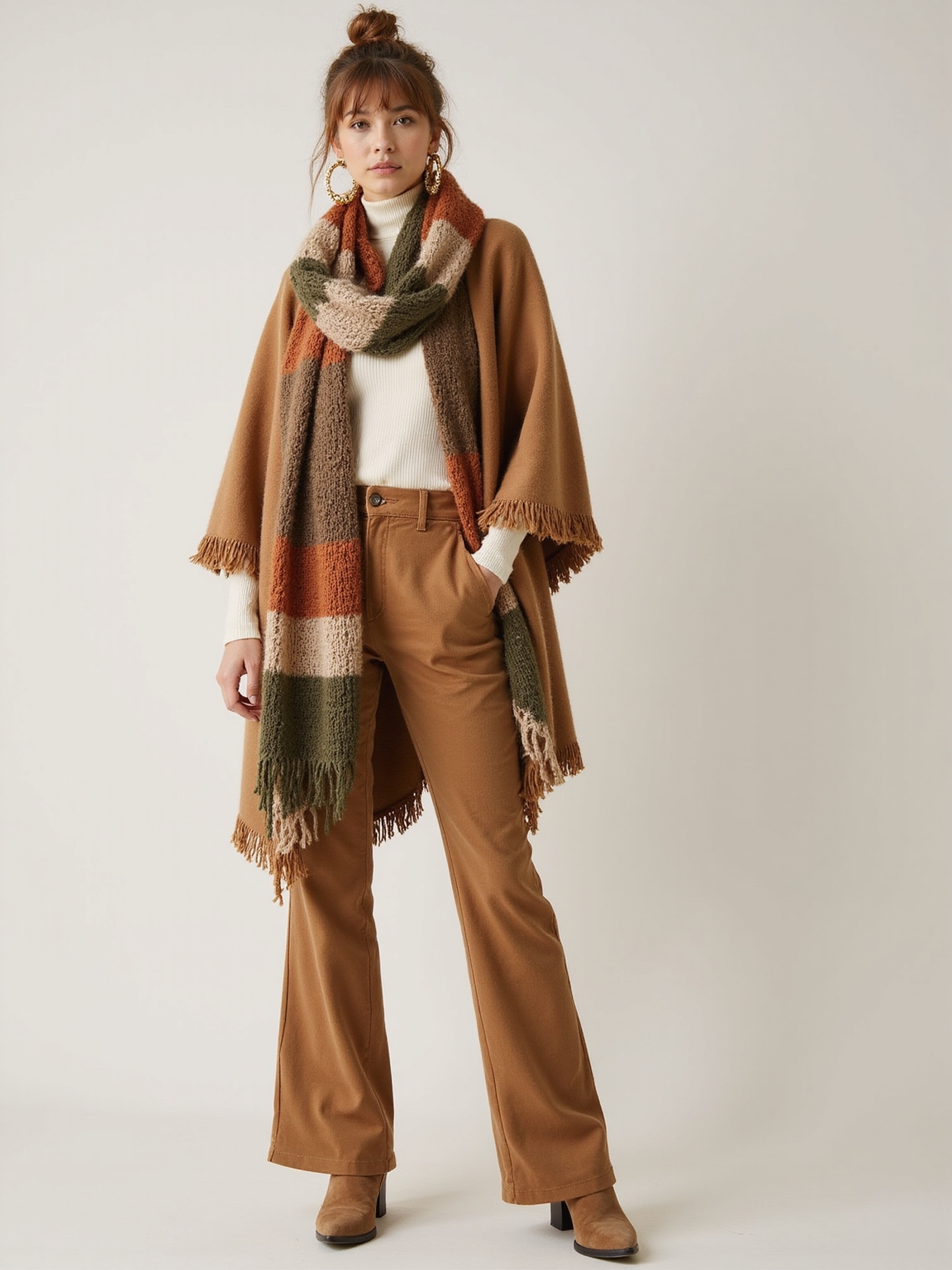 earthy layered fringe boho warmth