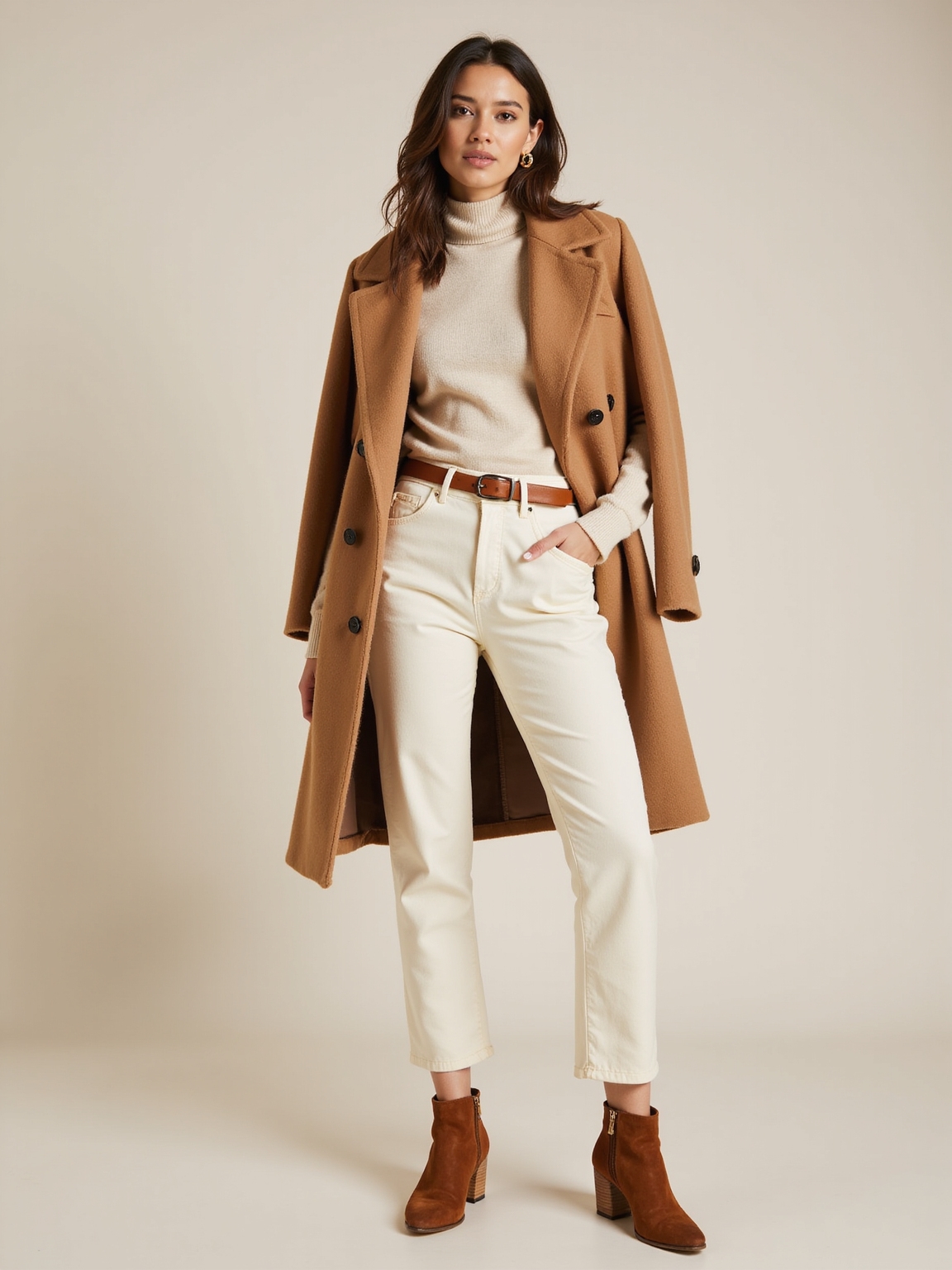 ecru denim camel warmth