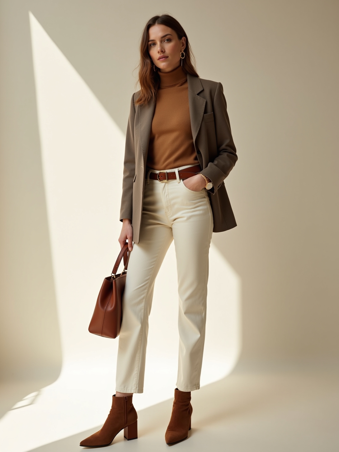 ecru denim with warm neutrals