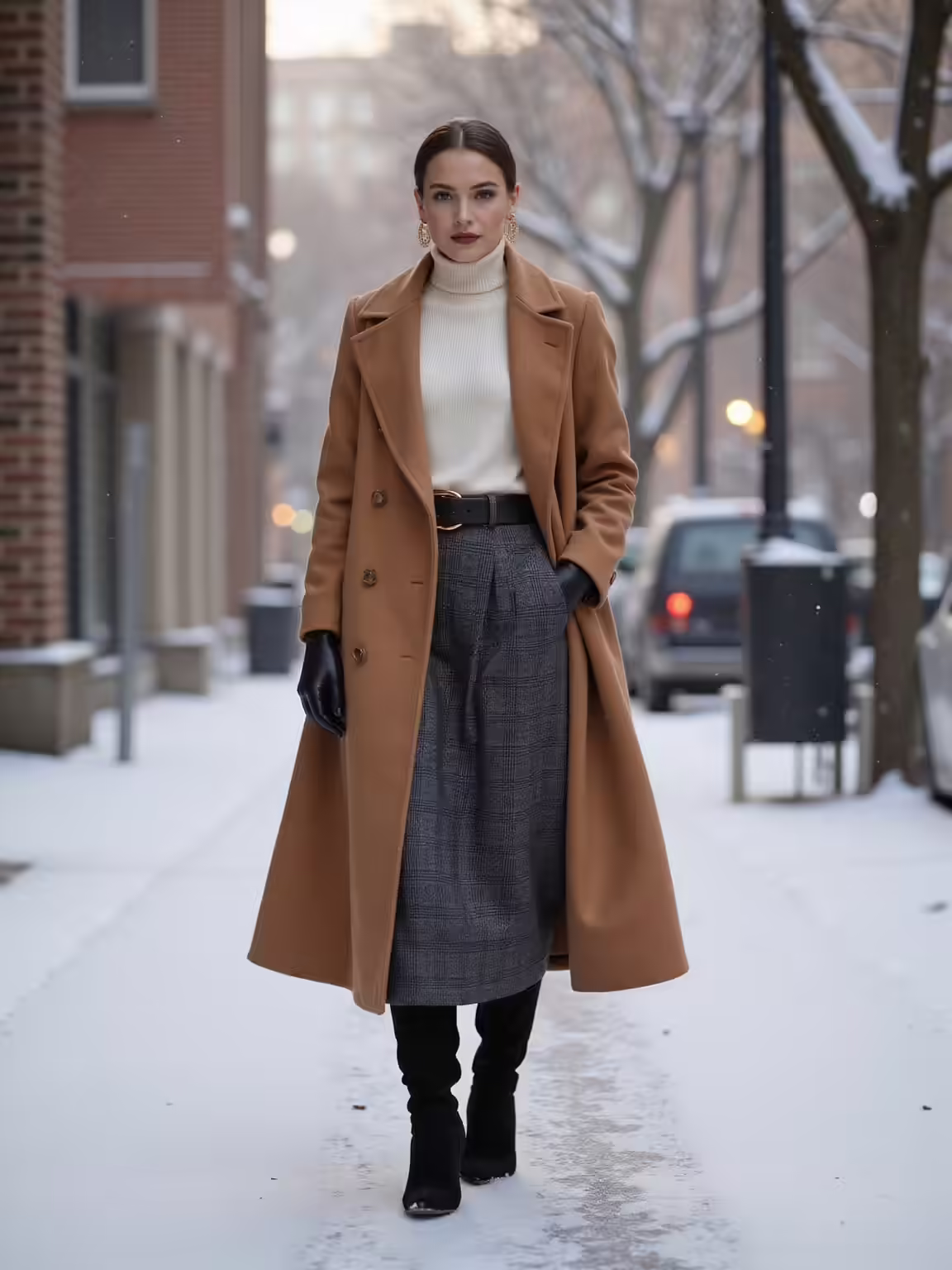 elegant winter skirt styling