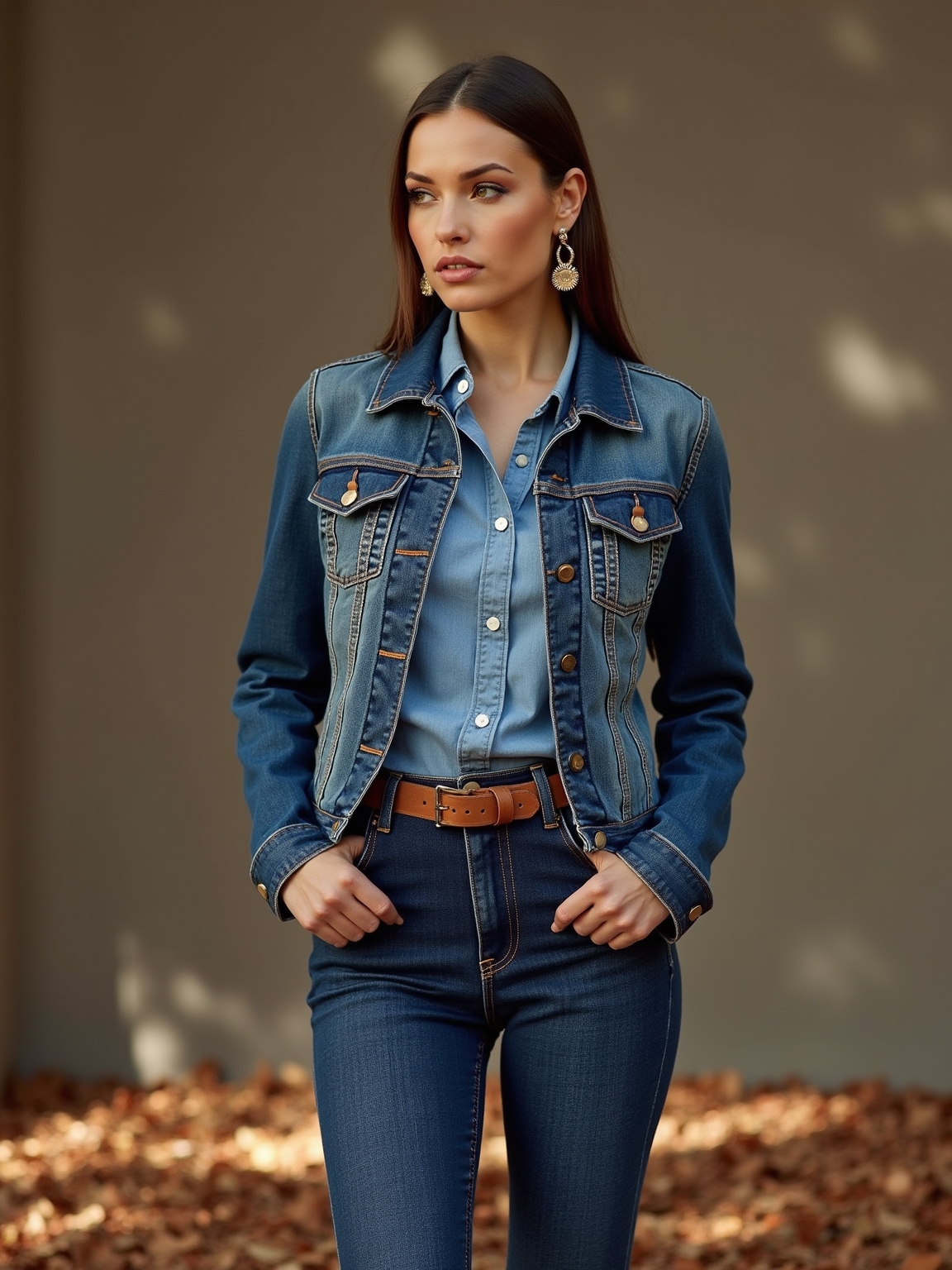 faded trucker cuffed jeans