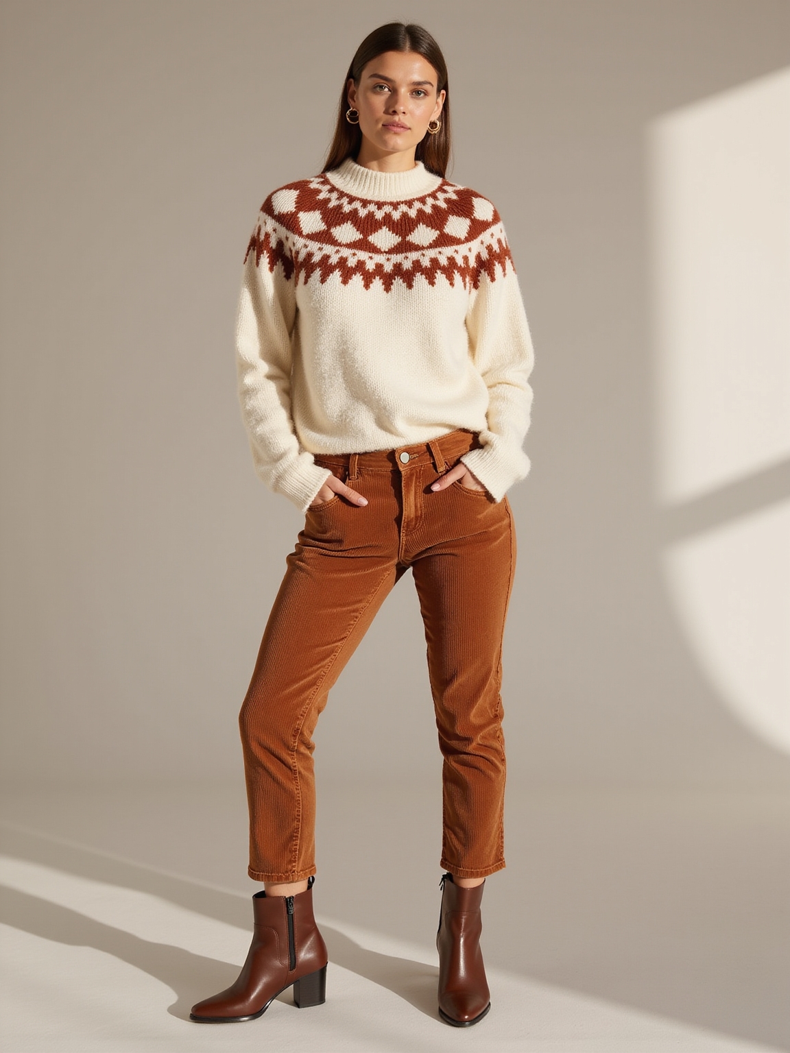 fair isle pullover corduroy