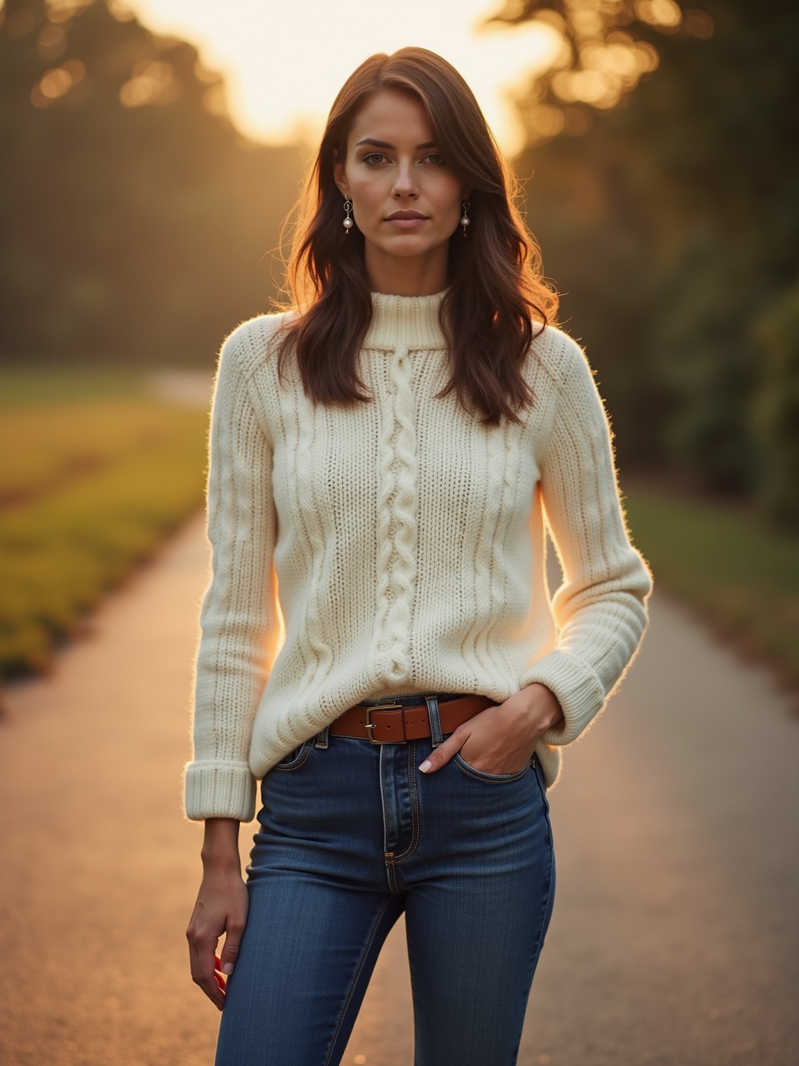 fisherman cable sweater indigo
