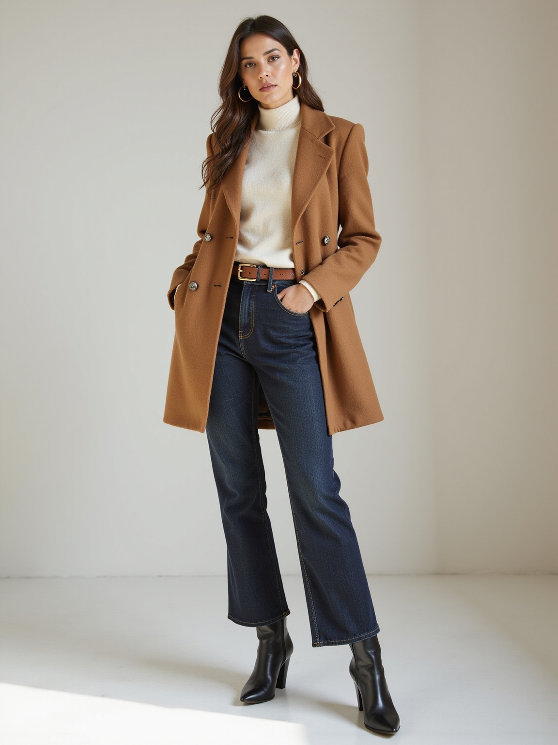 flared denim with boots