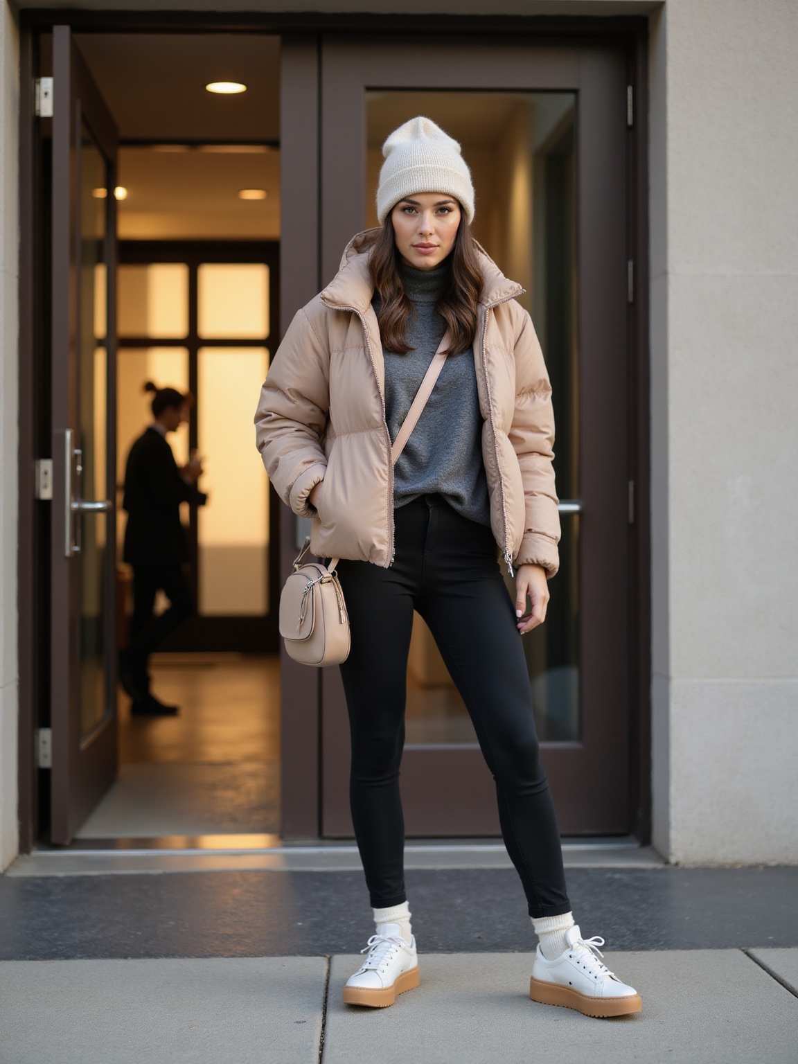 fleece lined joggers and puffer