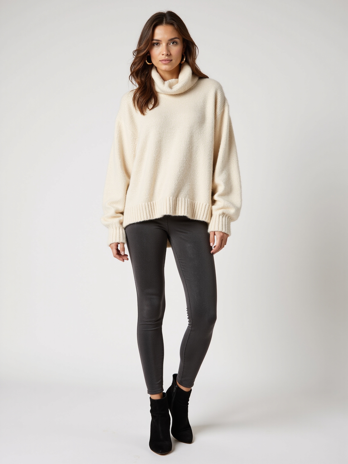 fleece lined leggings and oversized sweater
