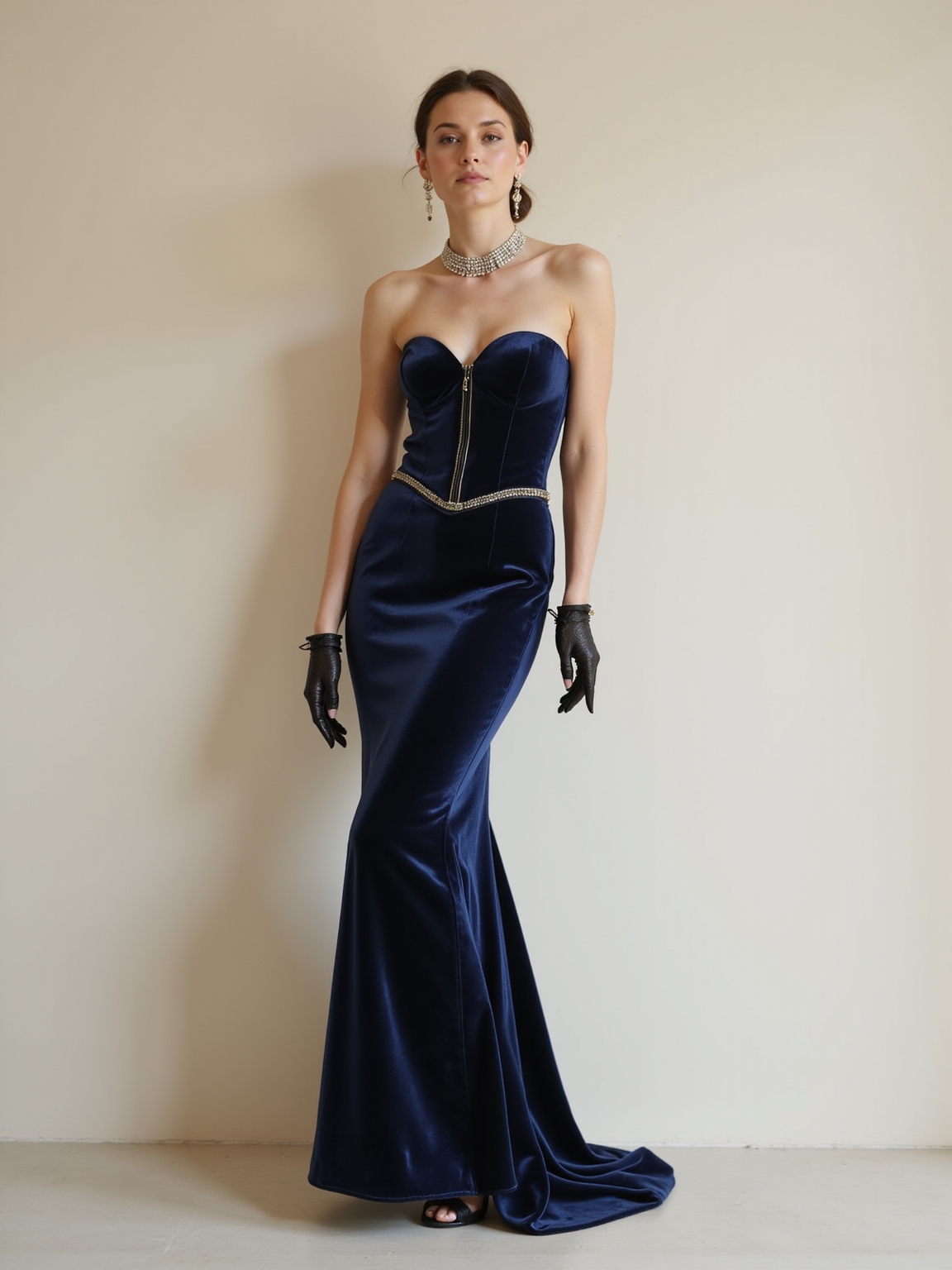 floor length silk tuxedo elegance