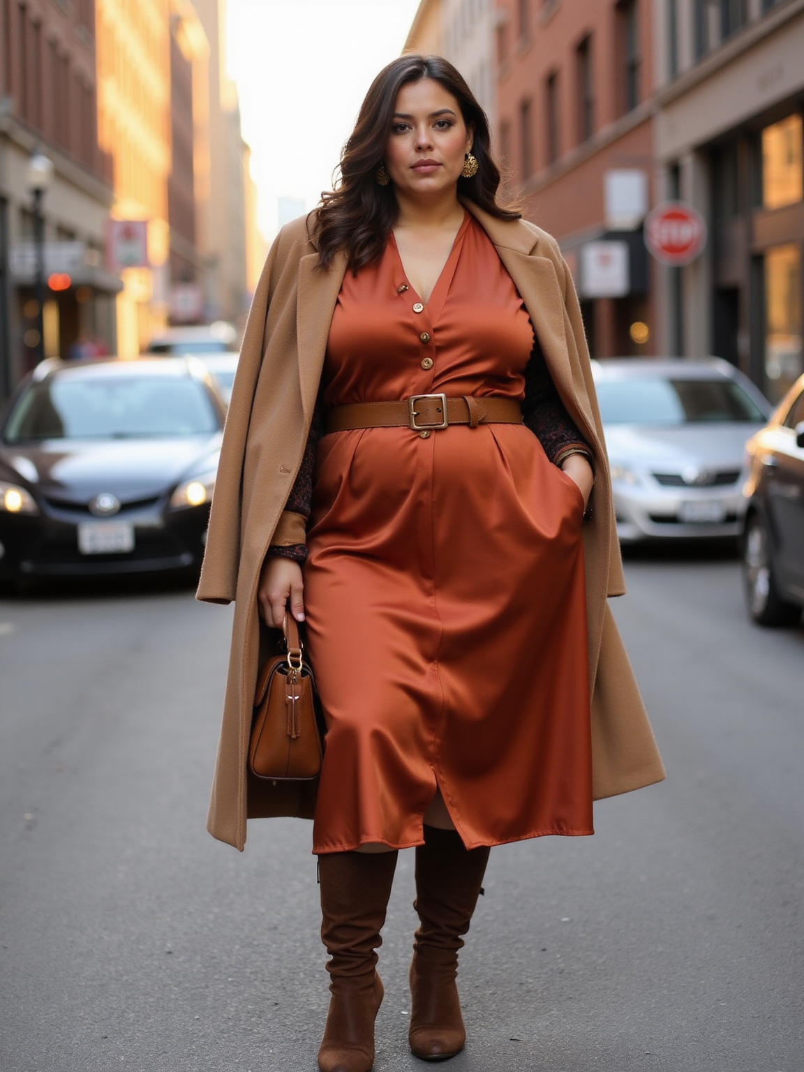 flowy midi with boots