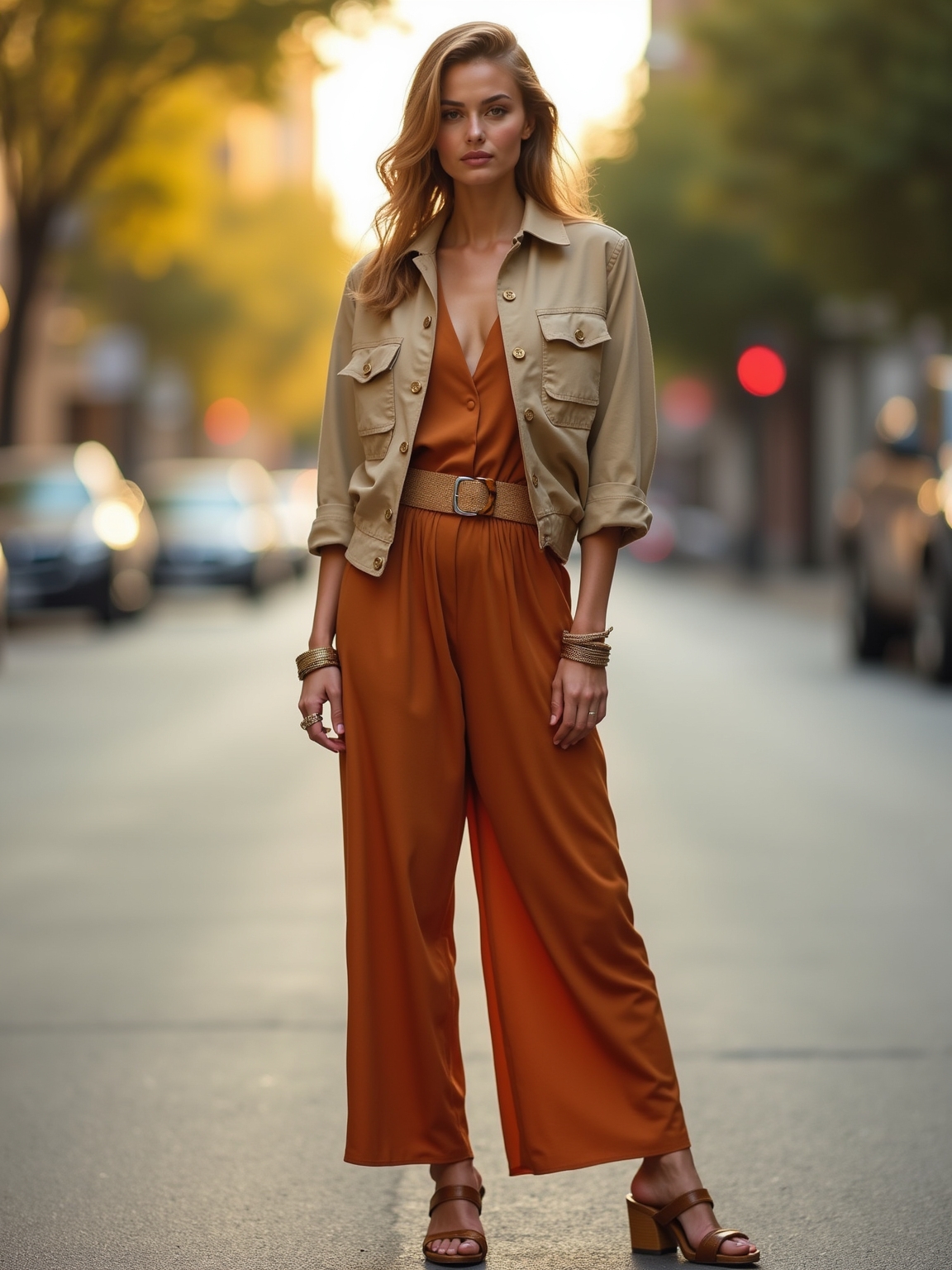 fluid jumpsuit utility jacket