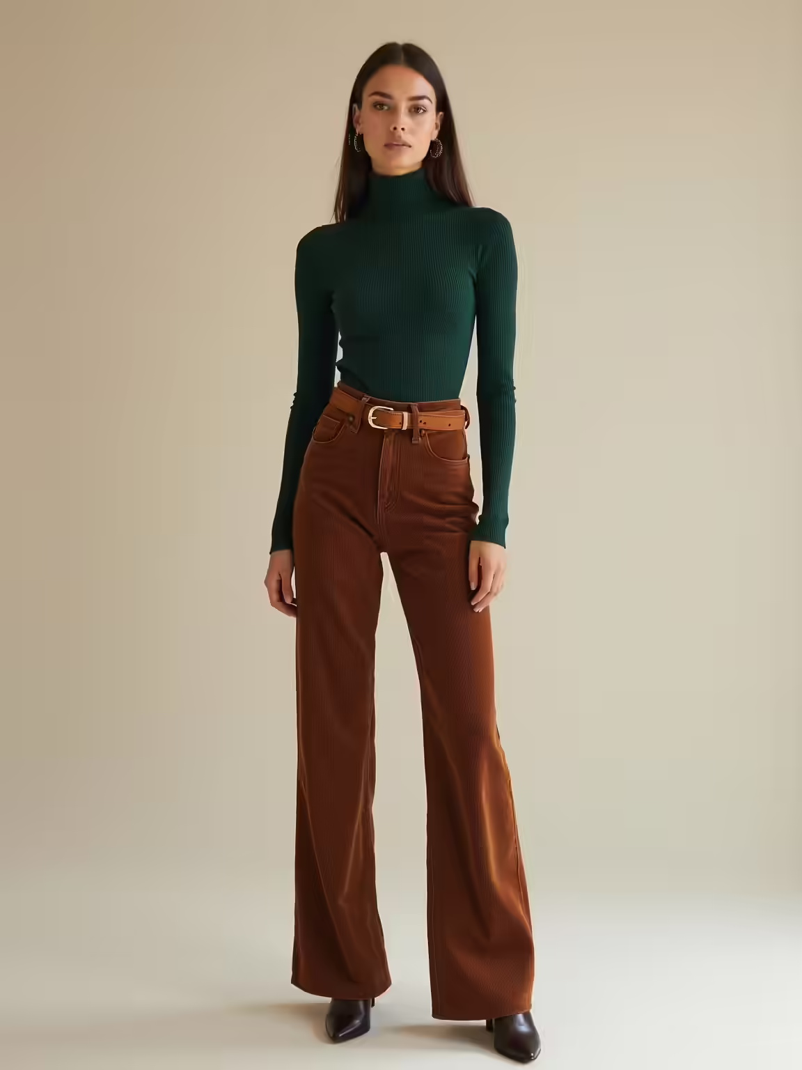 forest green turtleneck coffee corduroys