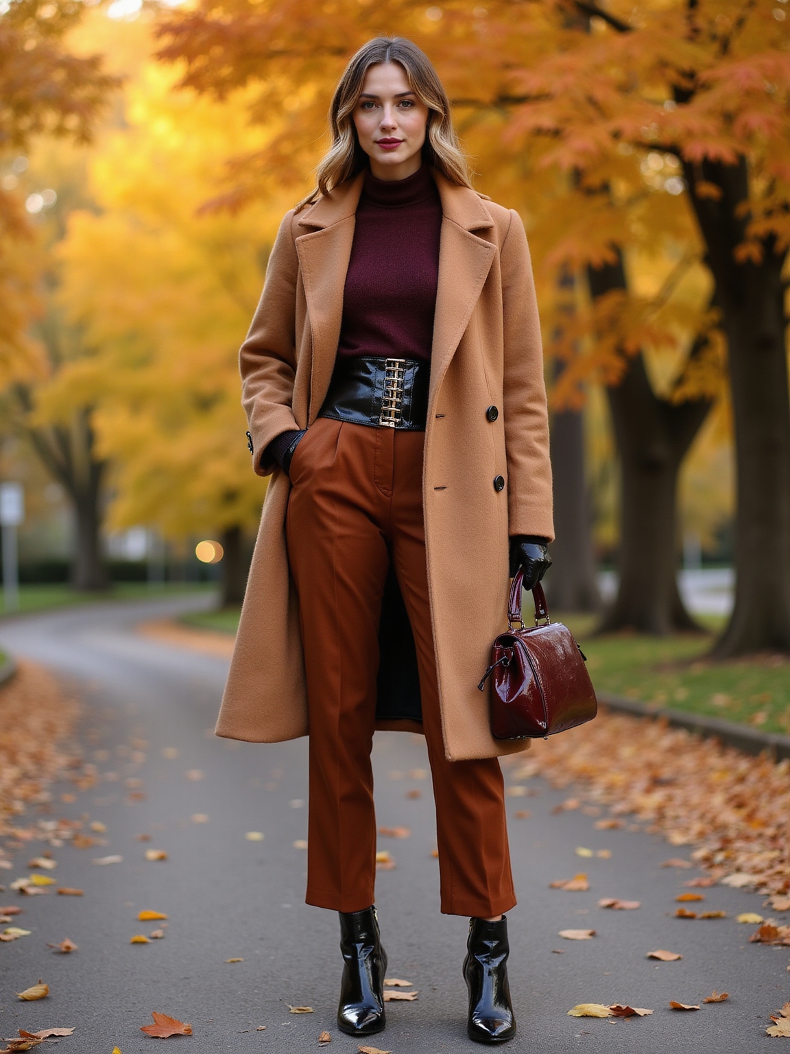 glossed moto buckled boots
