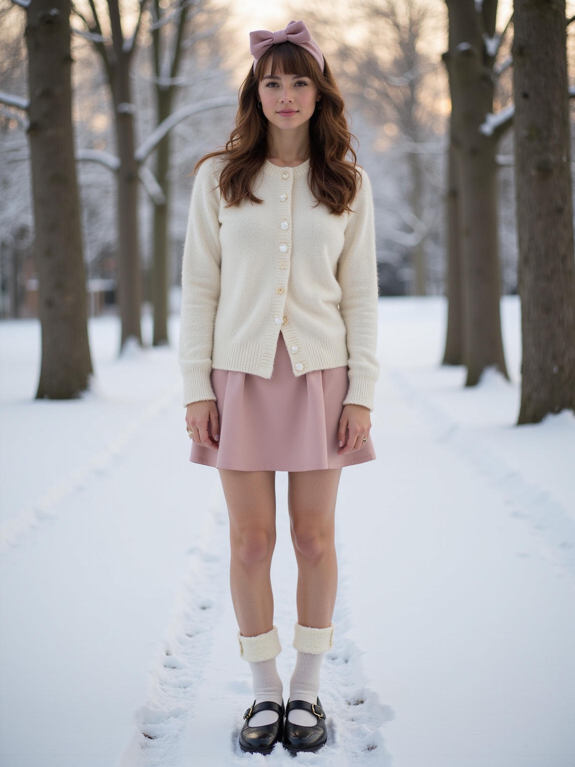 glossy mary janes fleece lined
