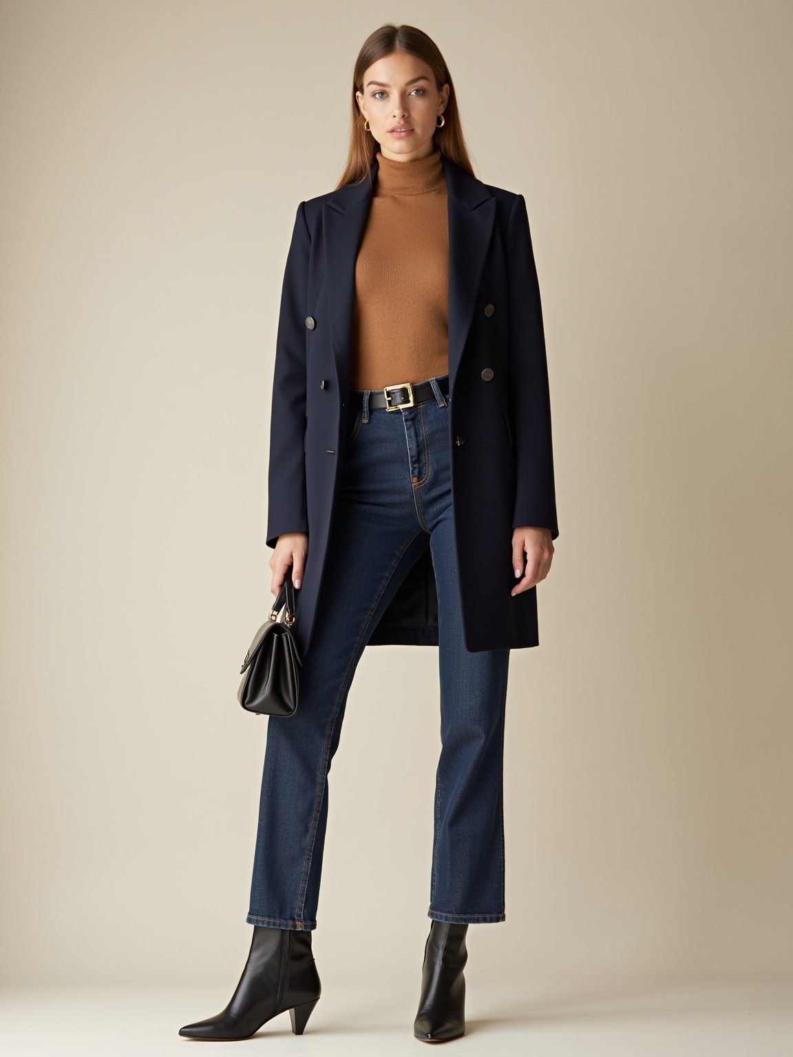high rise dark denim elegance