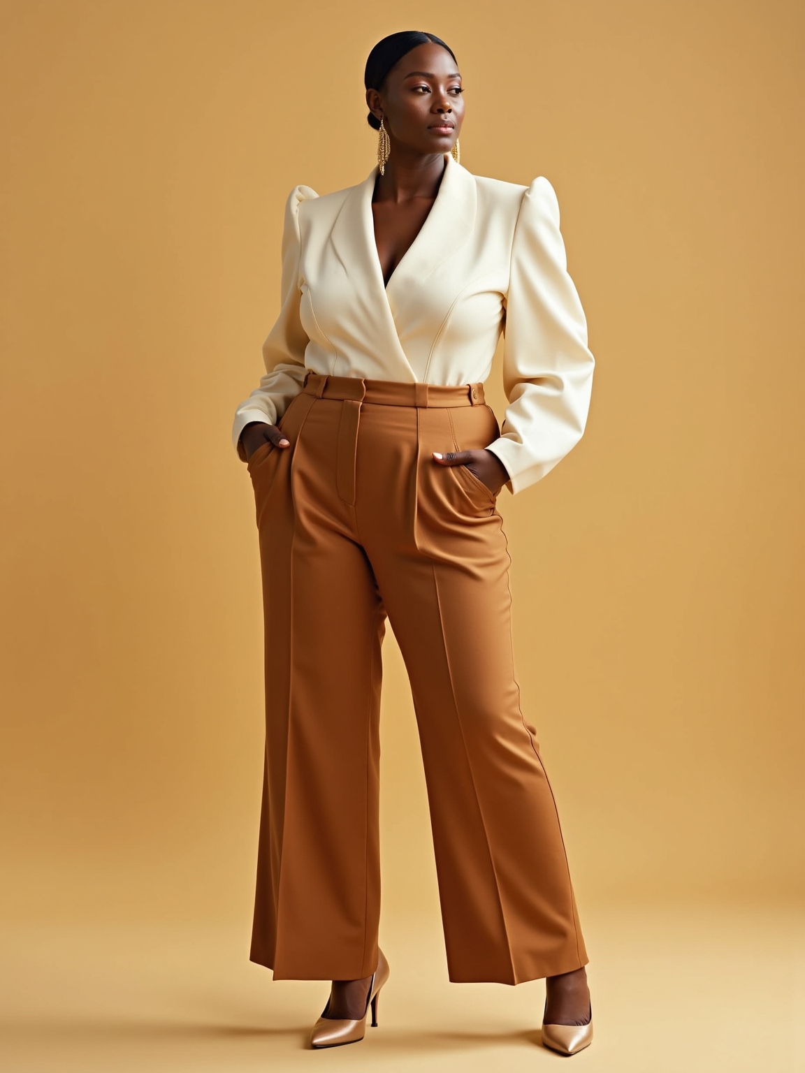 high waist wide leg silhouette