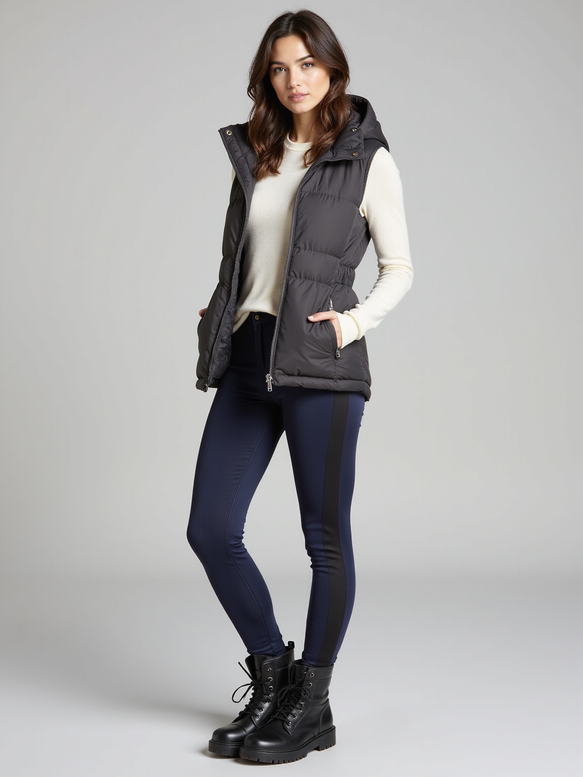 hooded vest ski leggings