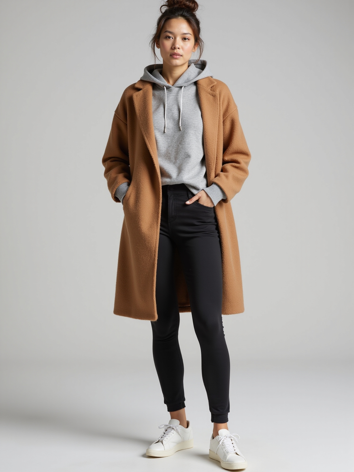 hoodie coat sleek leggings