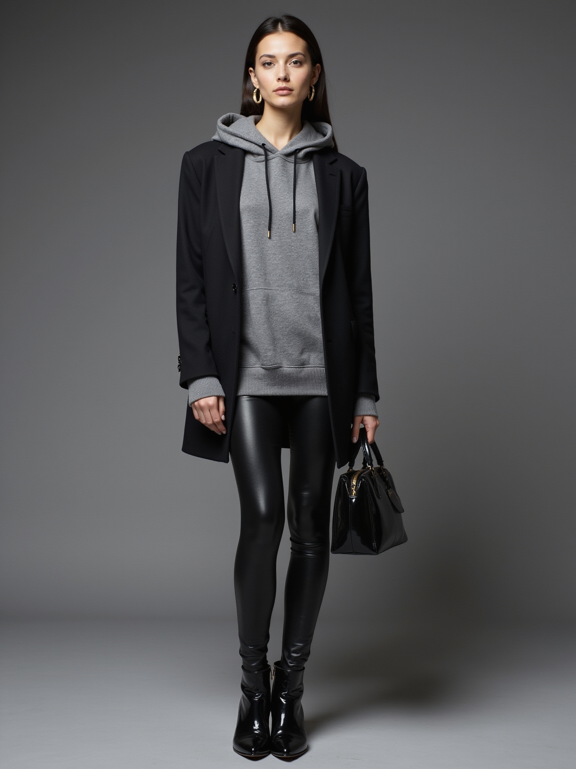 hoodie under tailored blazer