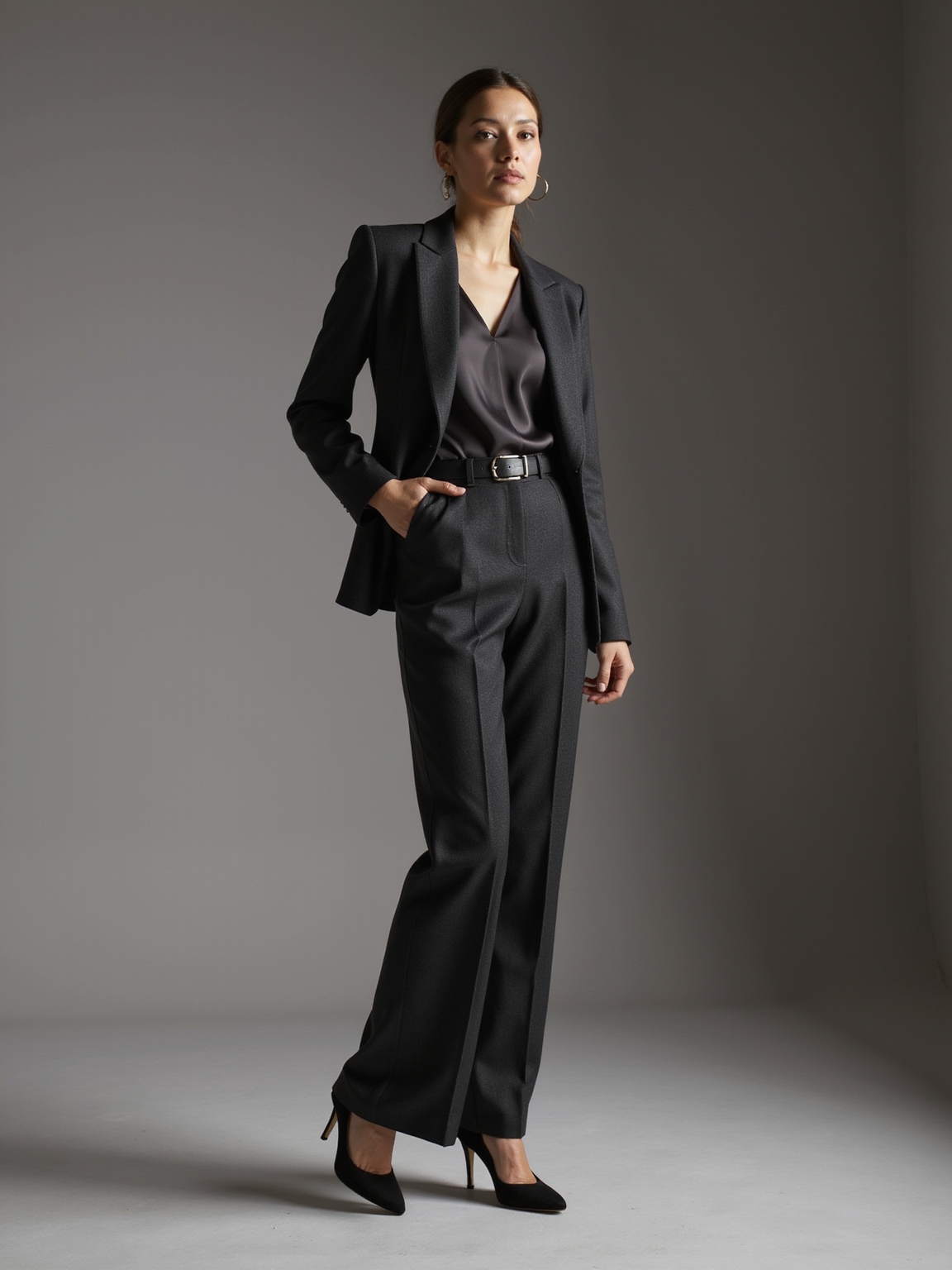 inky layered monochrome businesswear