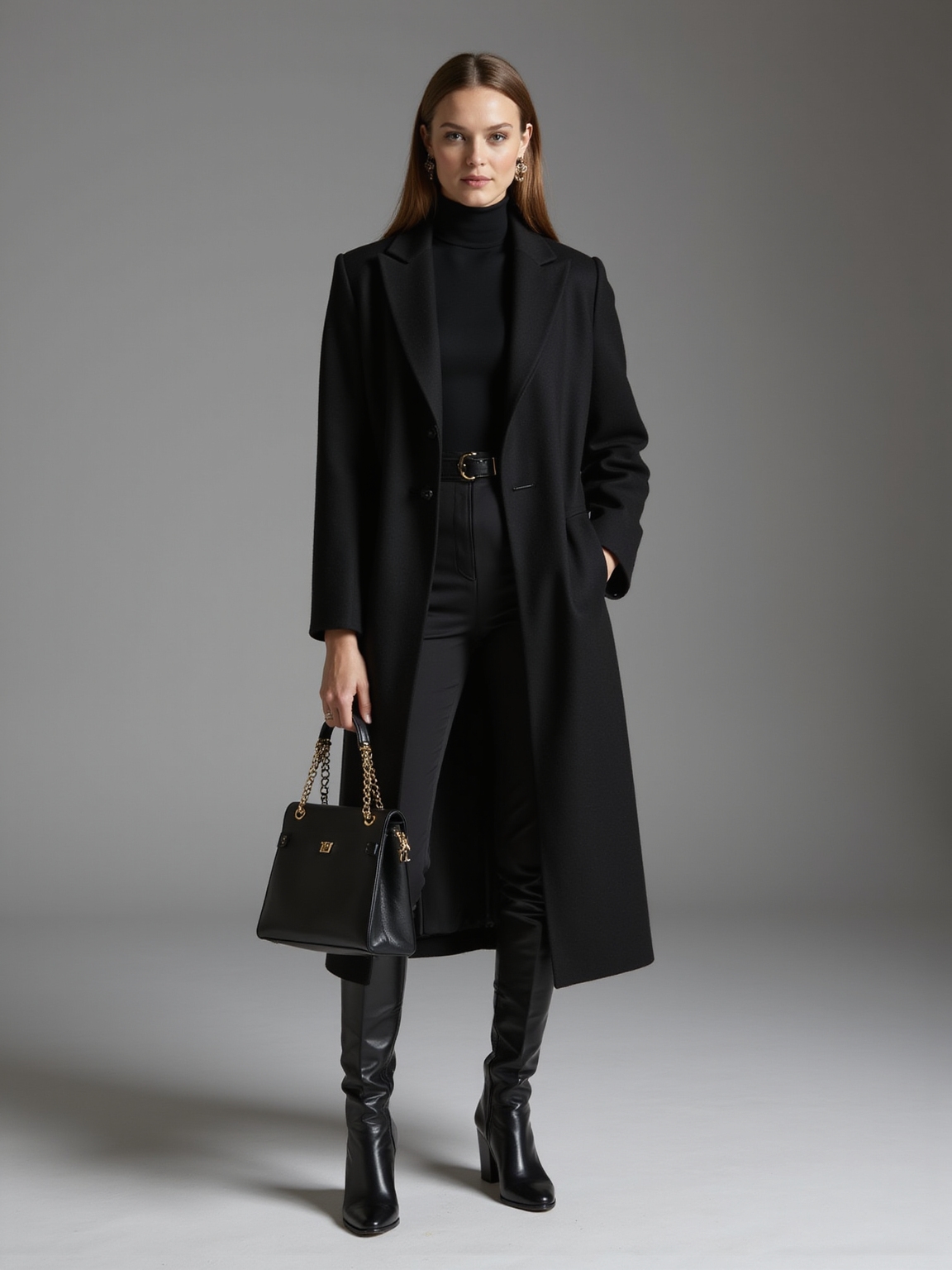 inky tailored coat ensemble