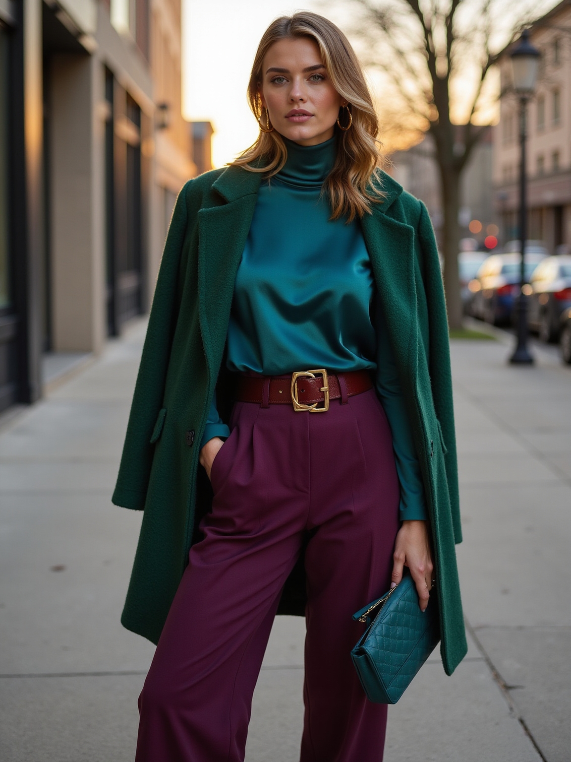 jewel toned layered autumn ensemble