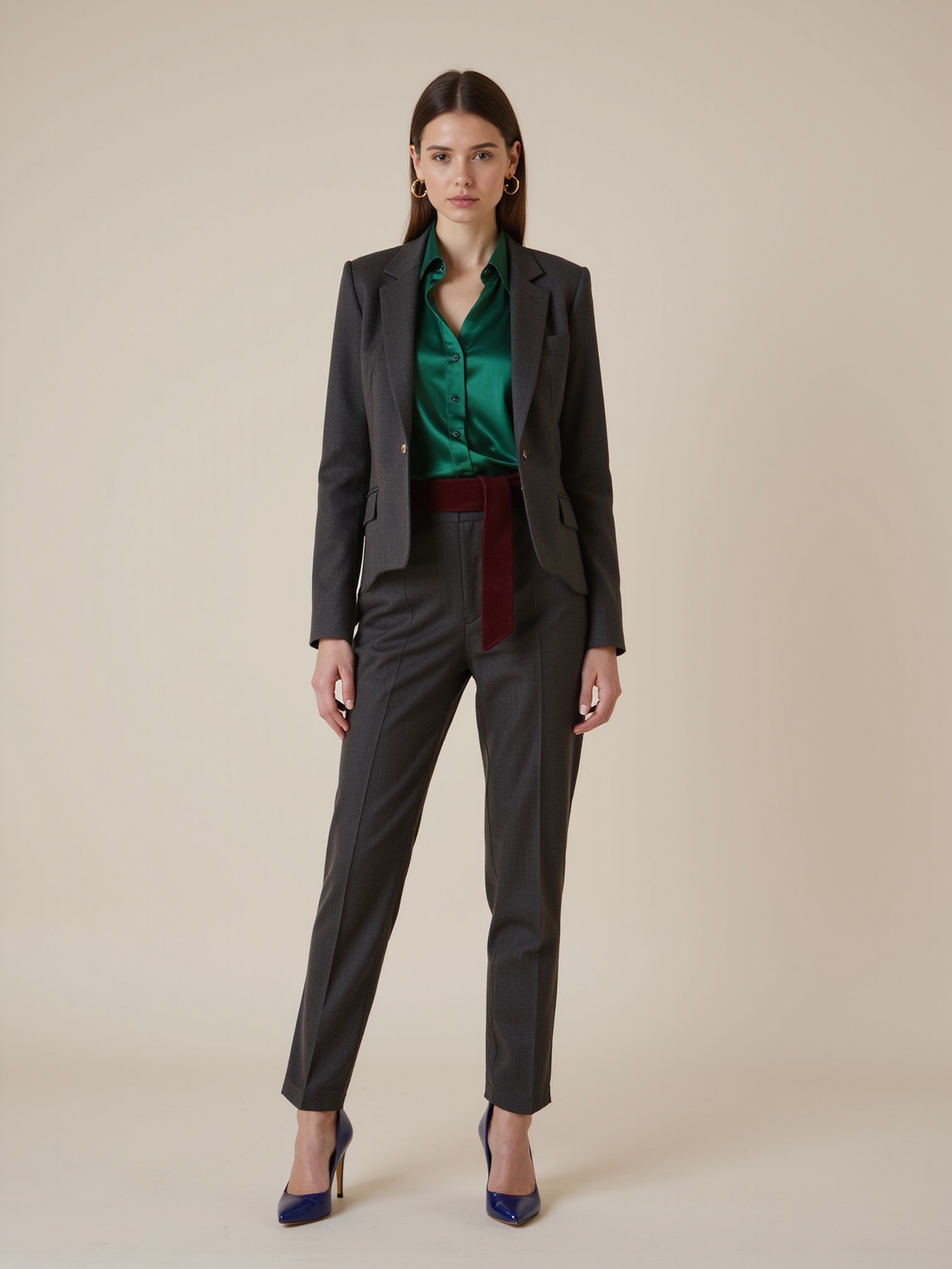 jewel toned office outfit details