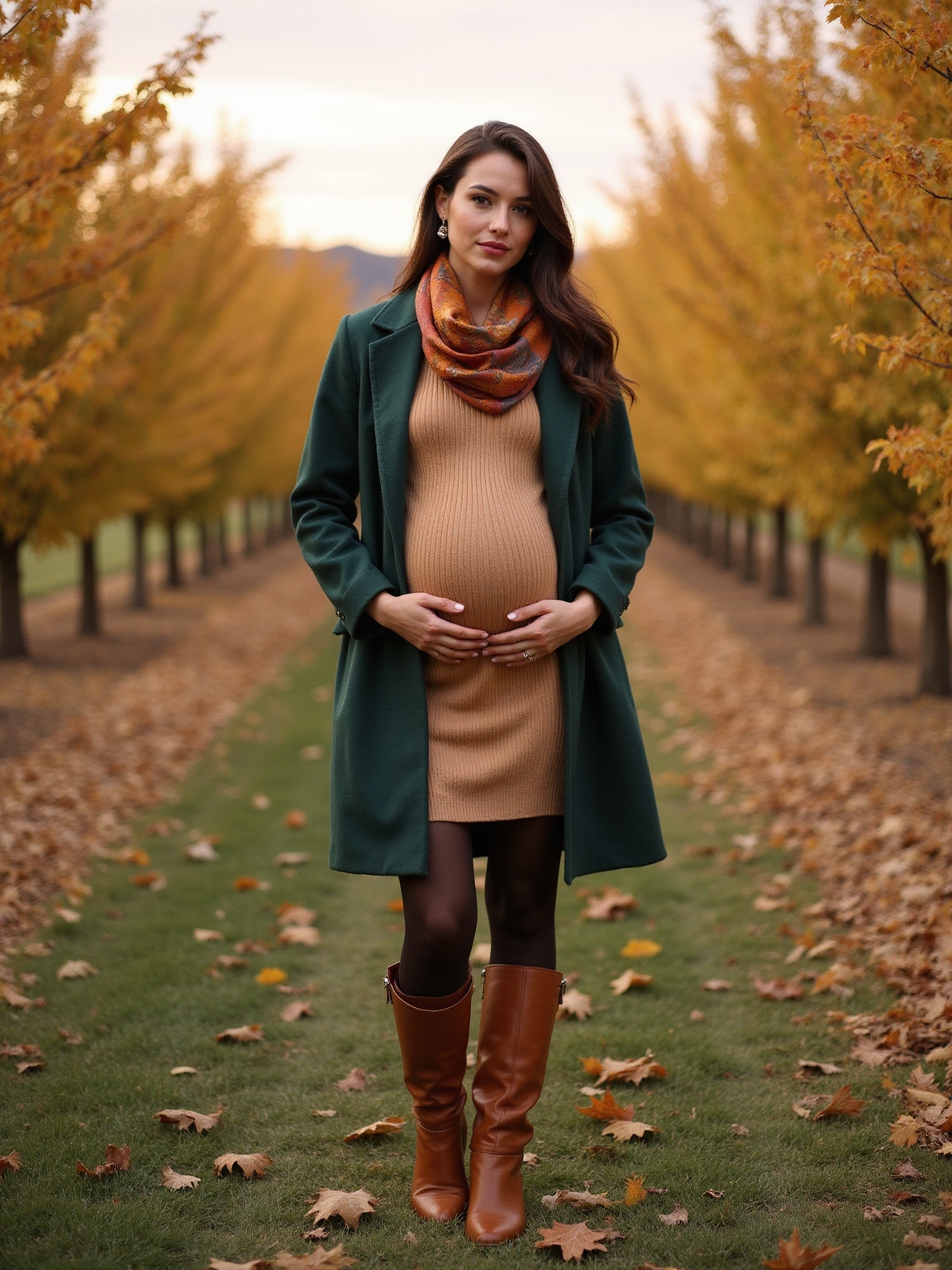 knee high boots with maternity tights