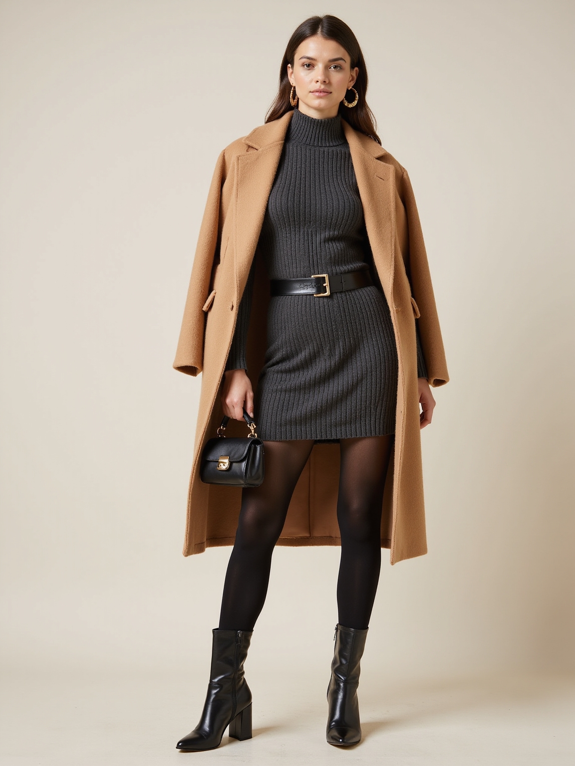 knit dresses with opaque tights