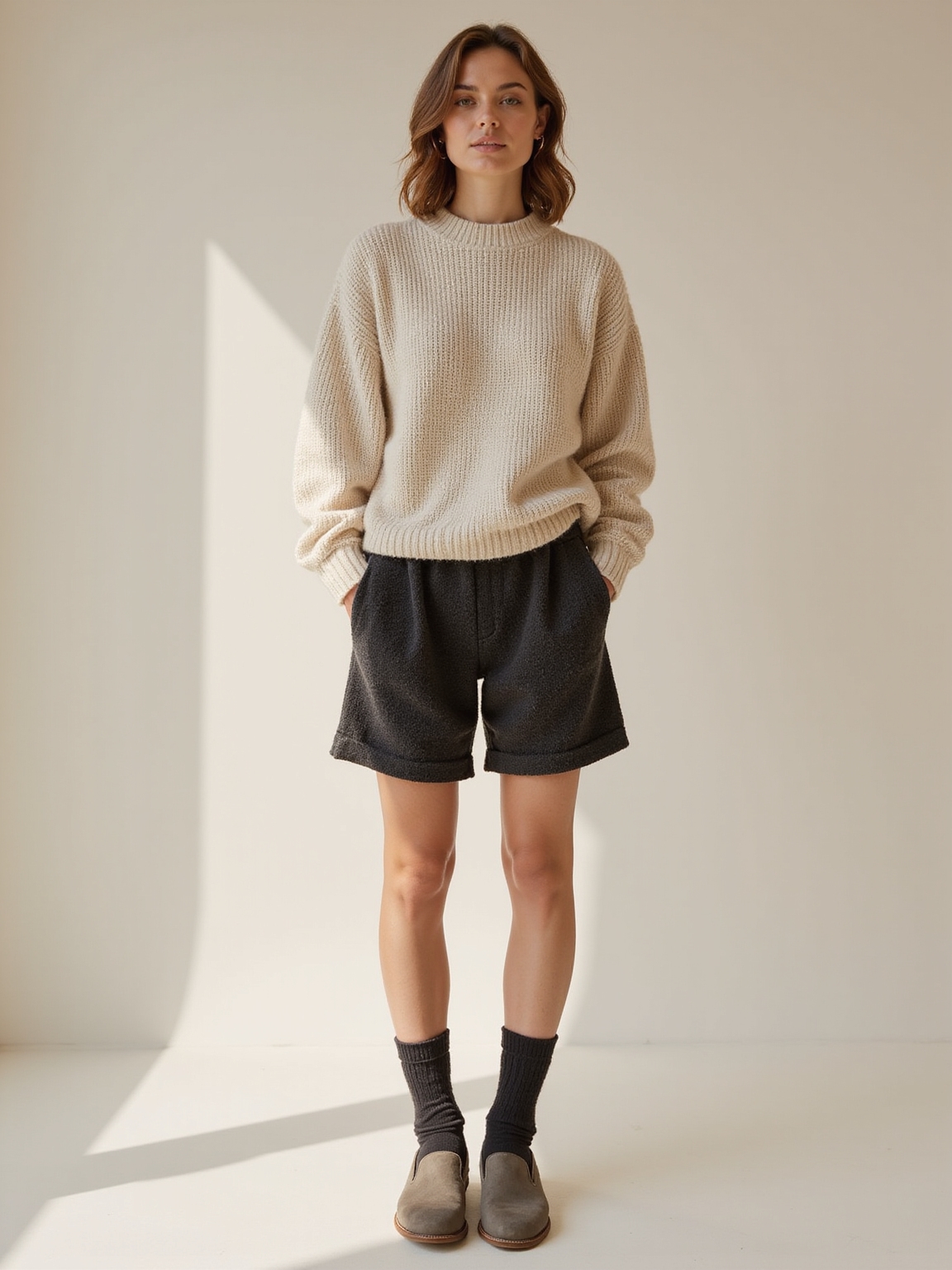 knit shorts heavyweight crewneck comfort