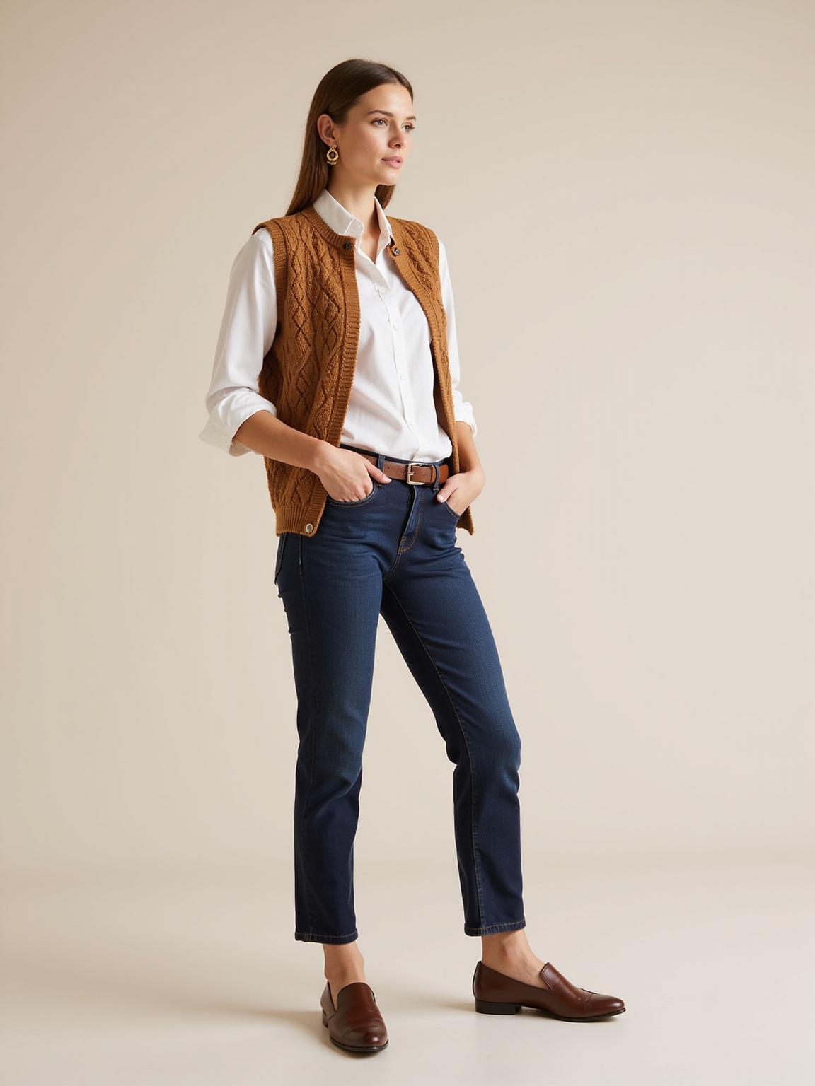 knit vest over button down