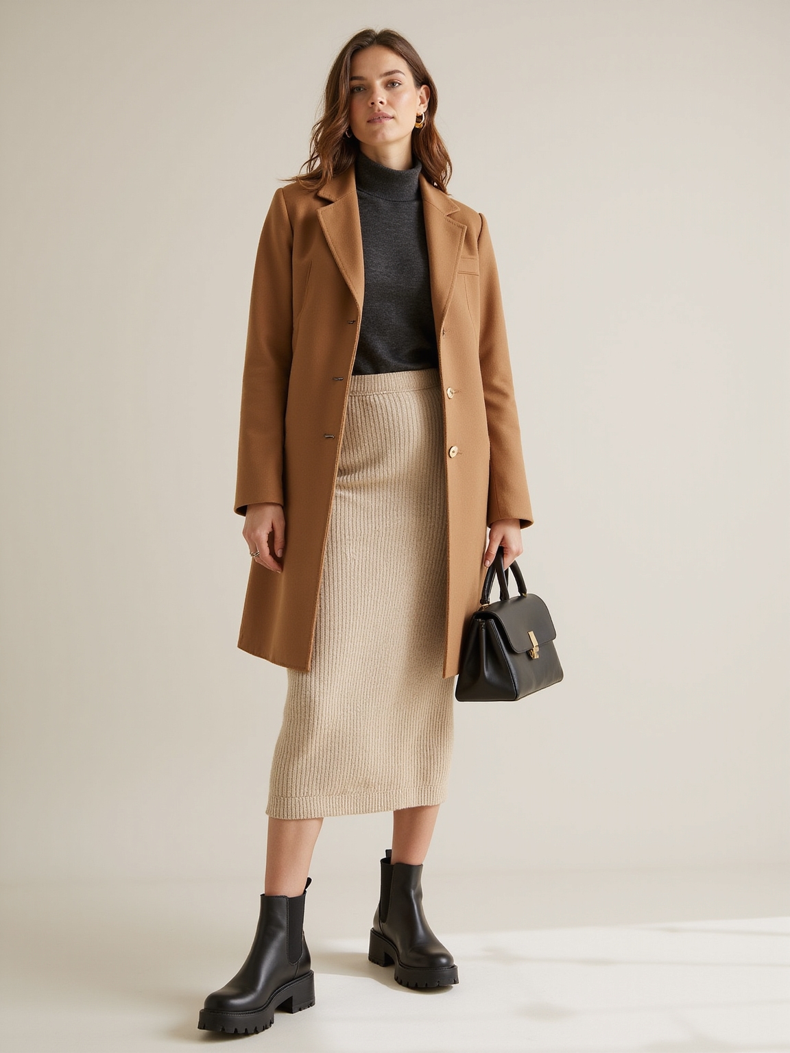 knitted maxi with lug sole