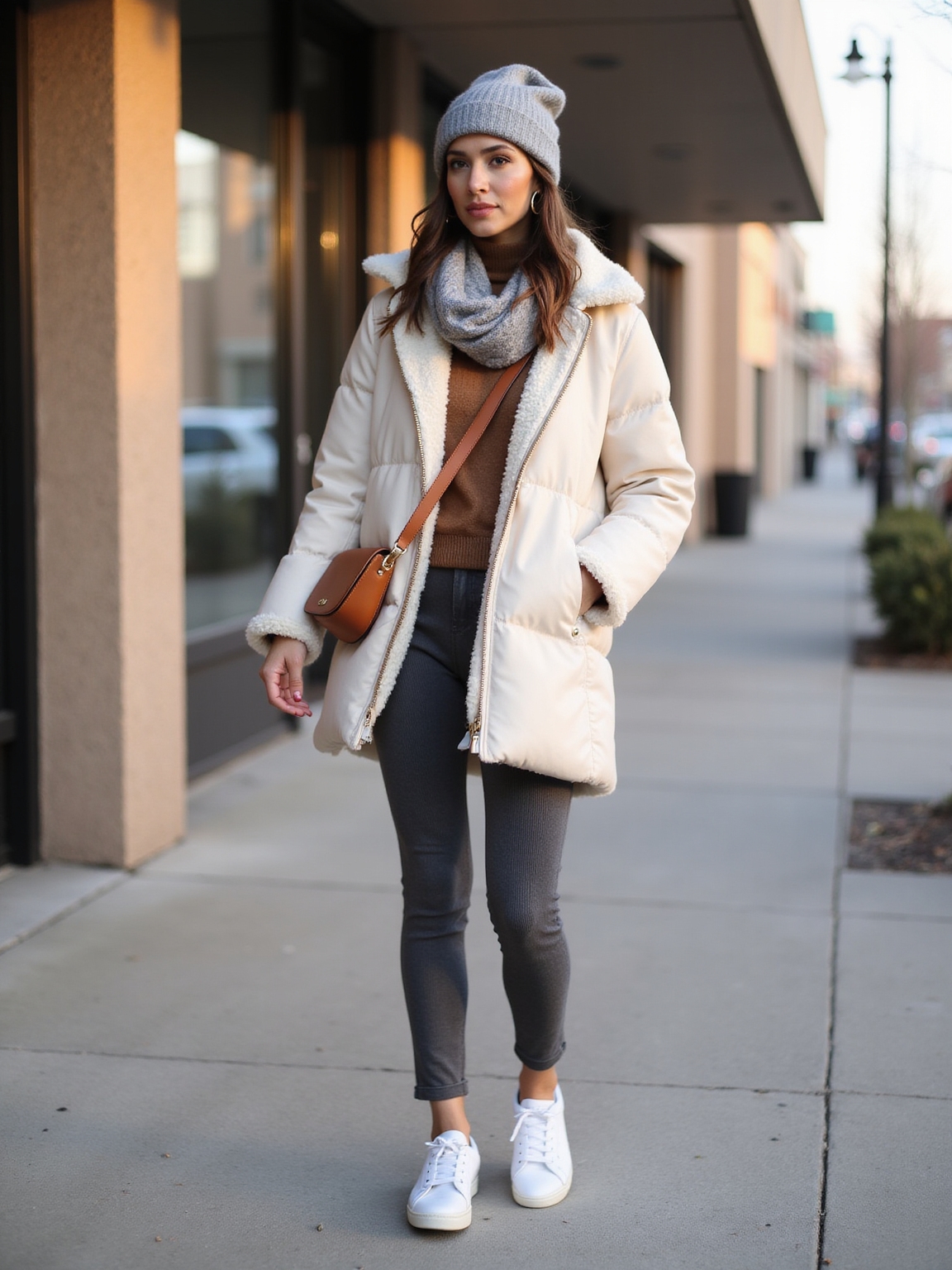 layered cozy athleisure weekend uniform
