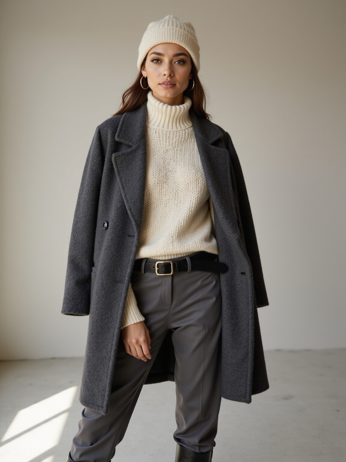 lean layered chunky knitwear