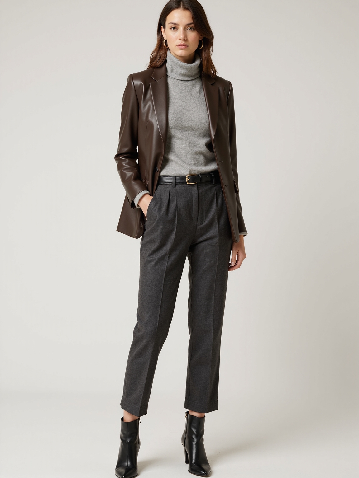 leather blazer cashmere softness