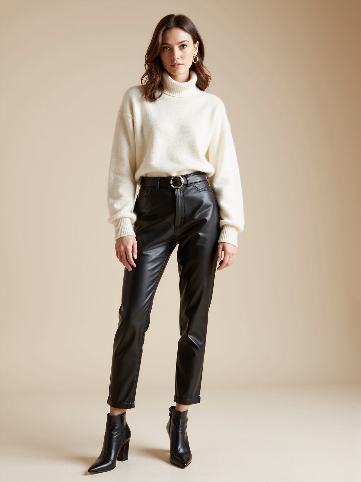 leather pants with cashmere