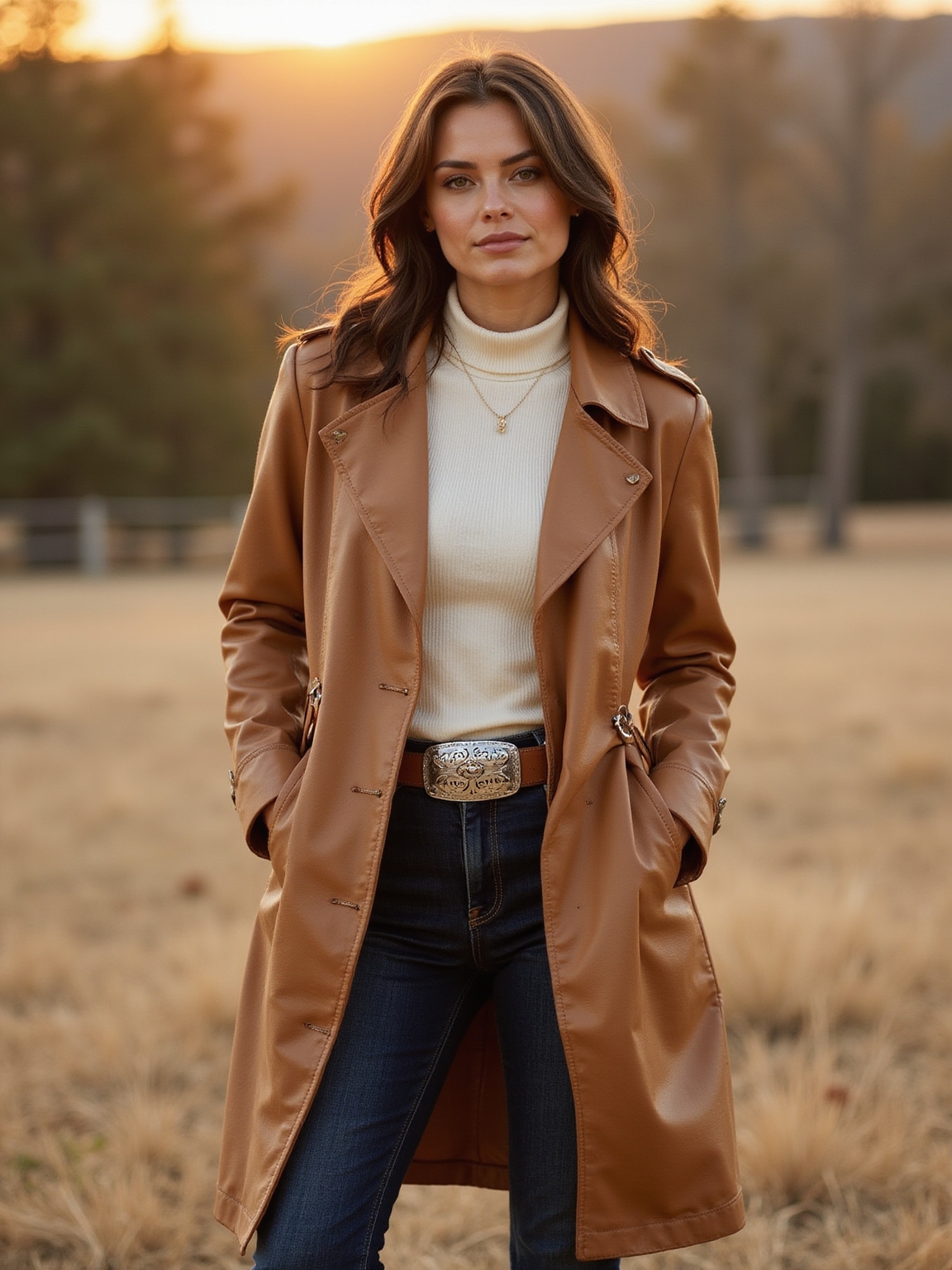 leather trench concho belt