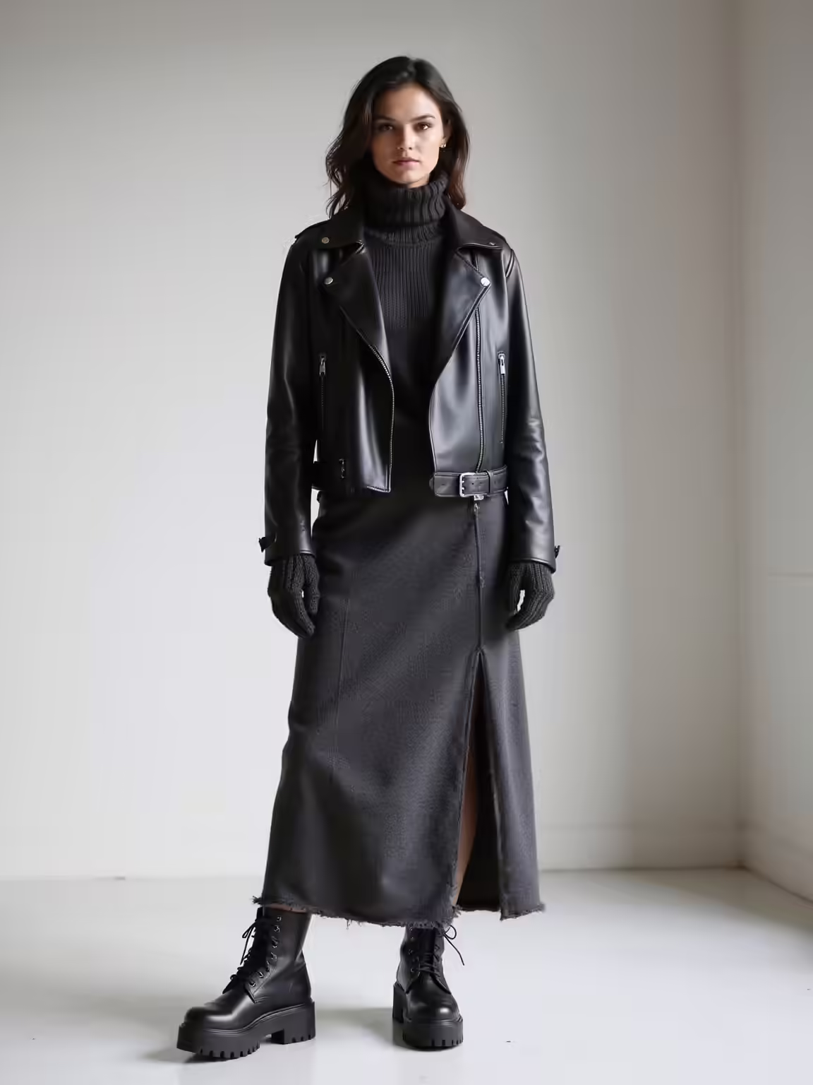 maxi skirt with lugged soles