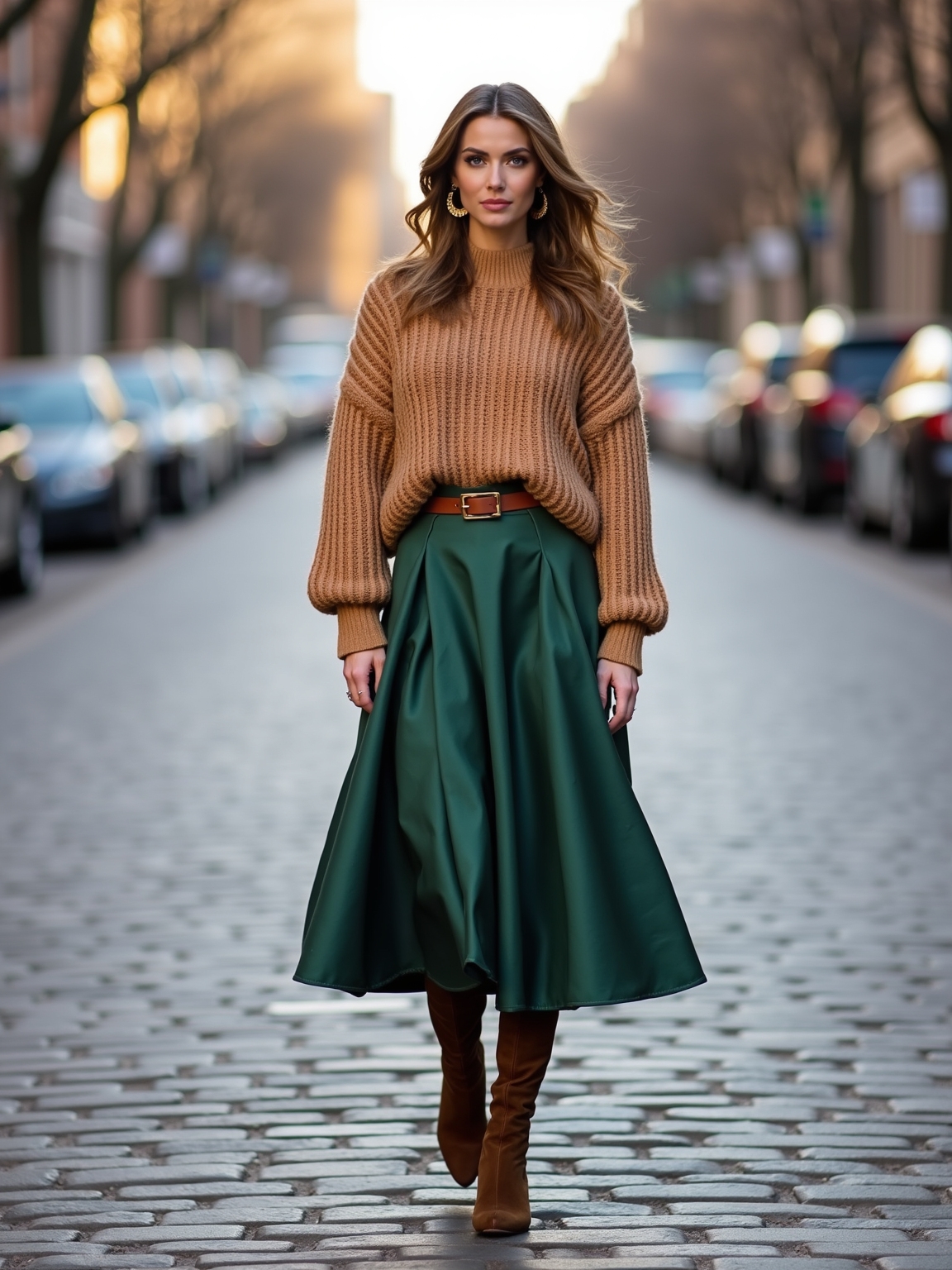 midi skirt chunky knit