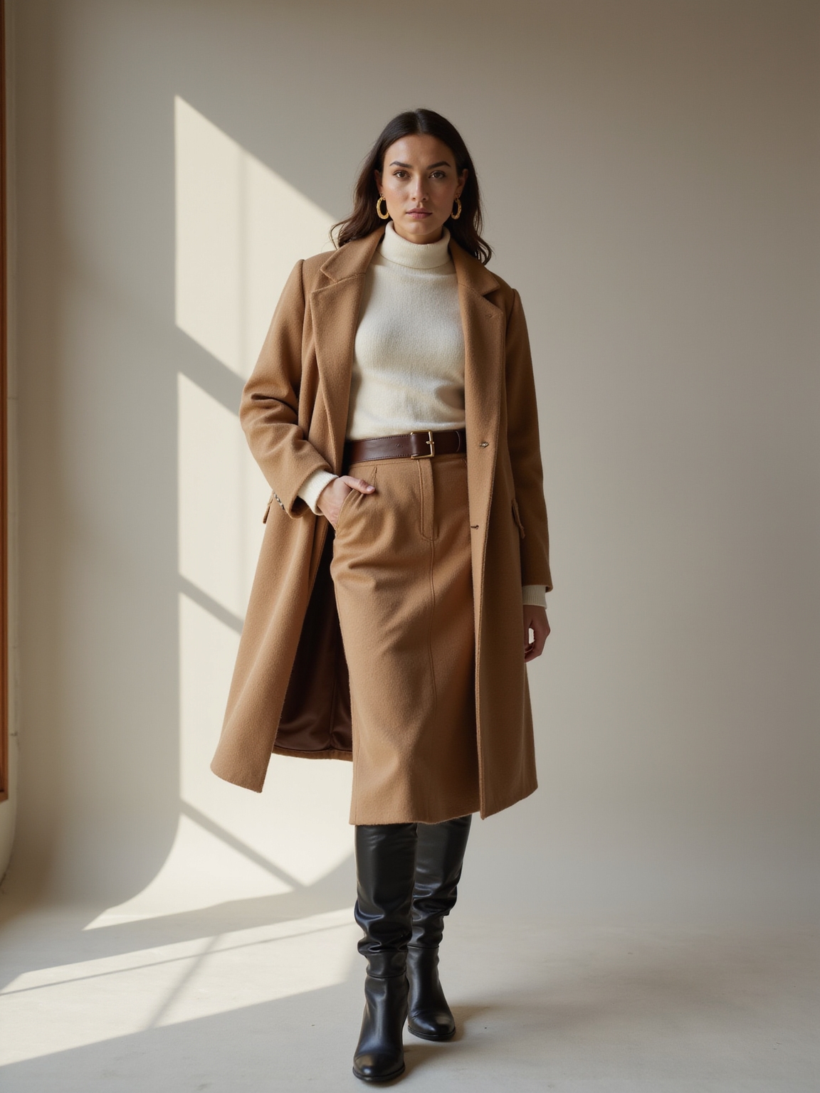 midi skirt with knee highs