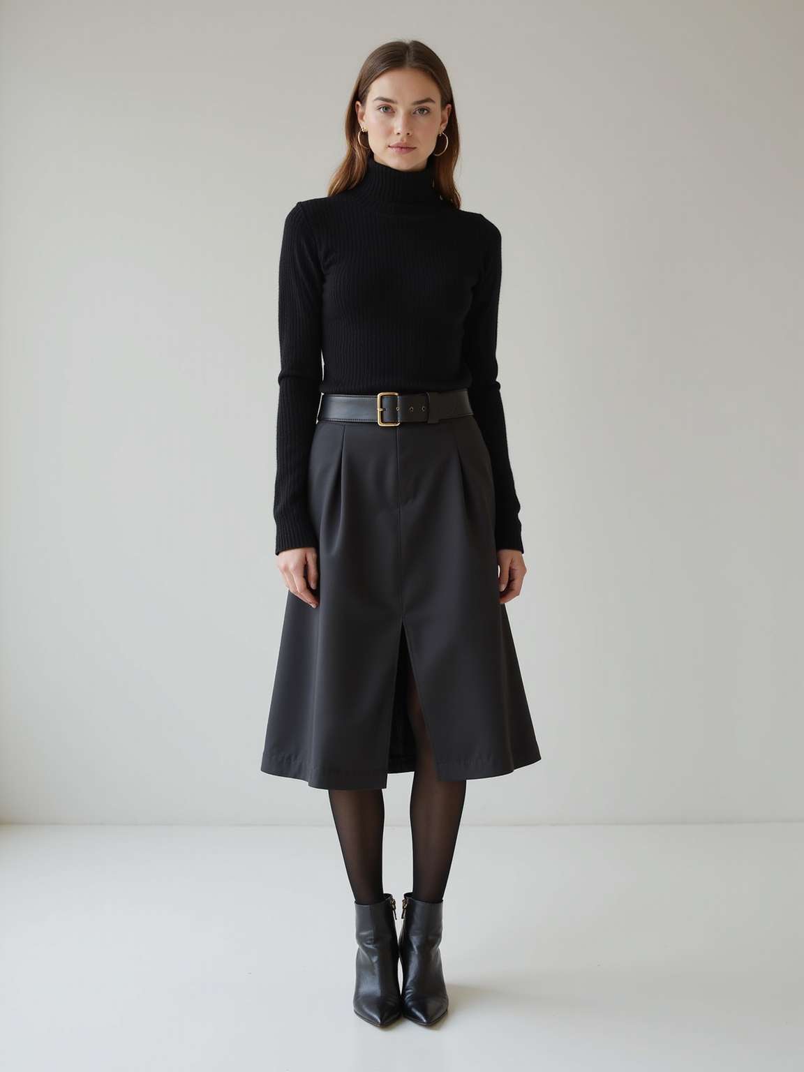 monochrome knit midi ensemble