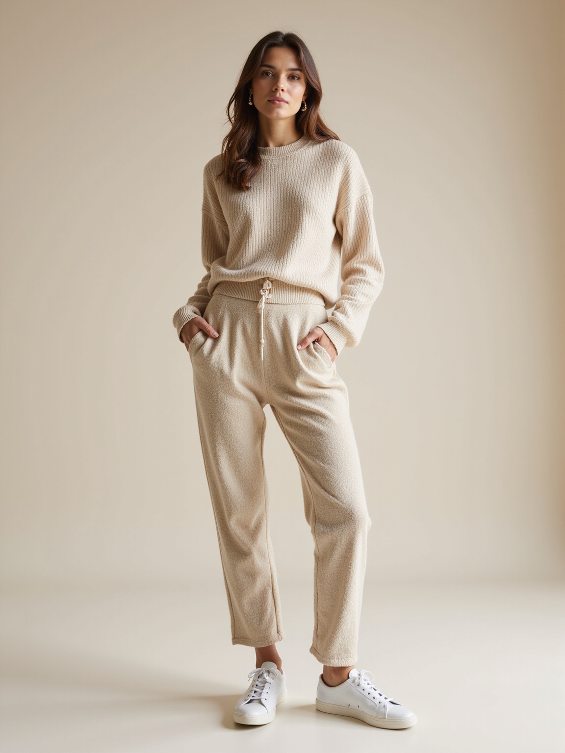 monochrome knit set styling