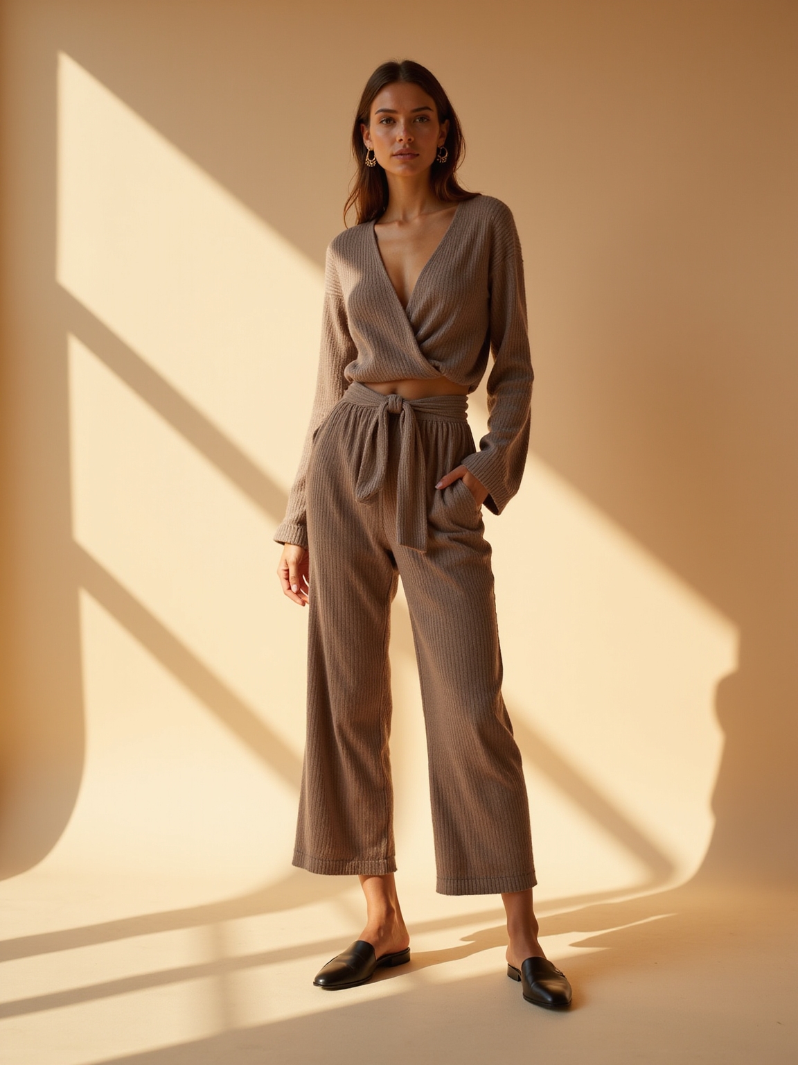 monochrome luxurious knit loungewear