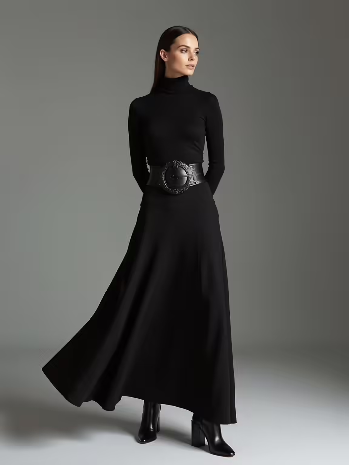 monochrome maxi with belt