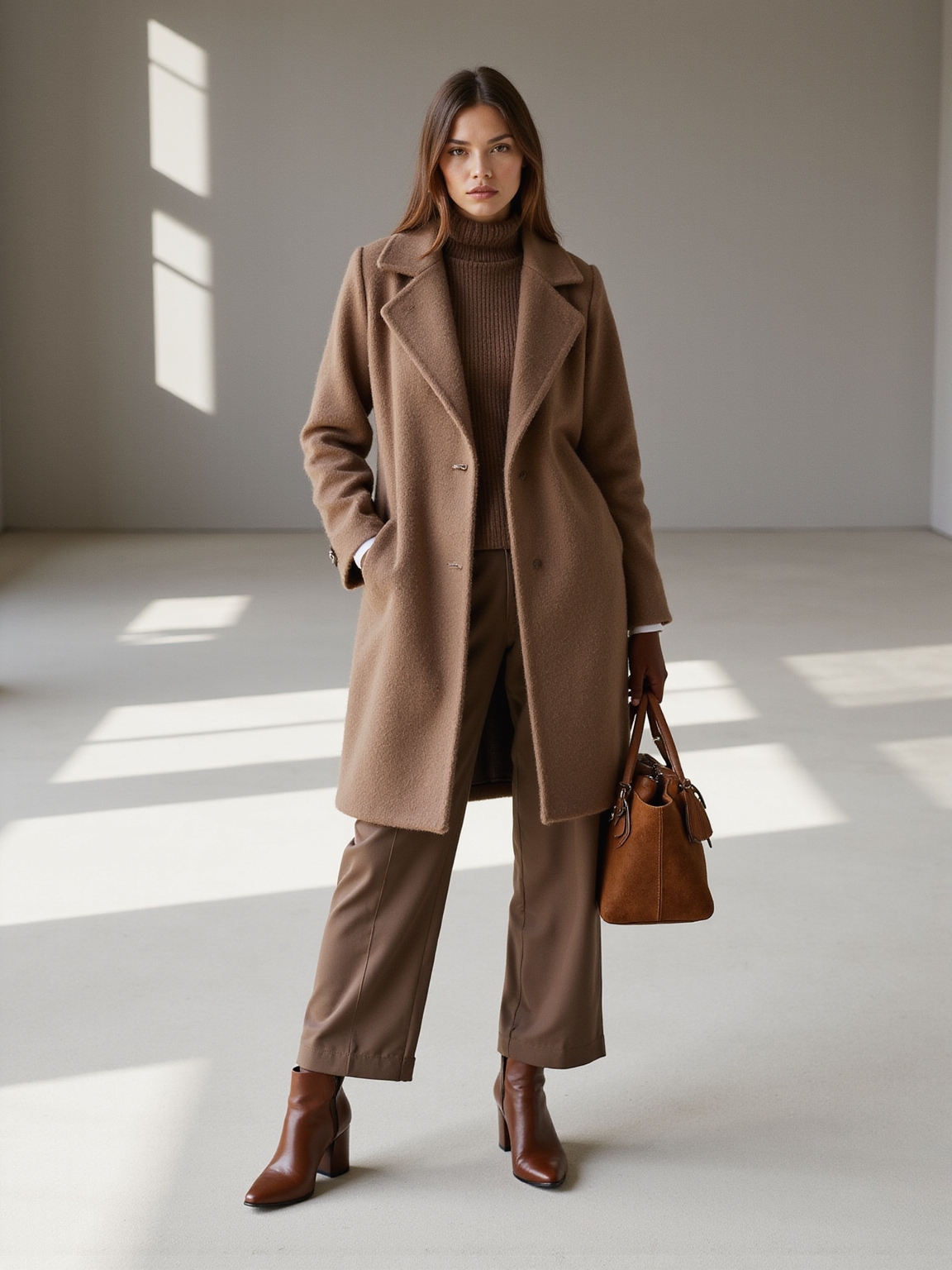 monochrome neutral textured winter layers