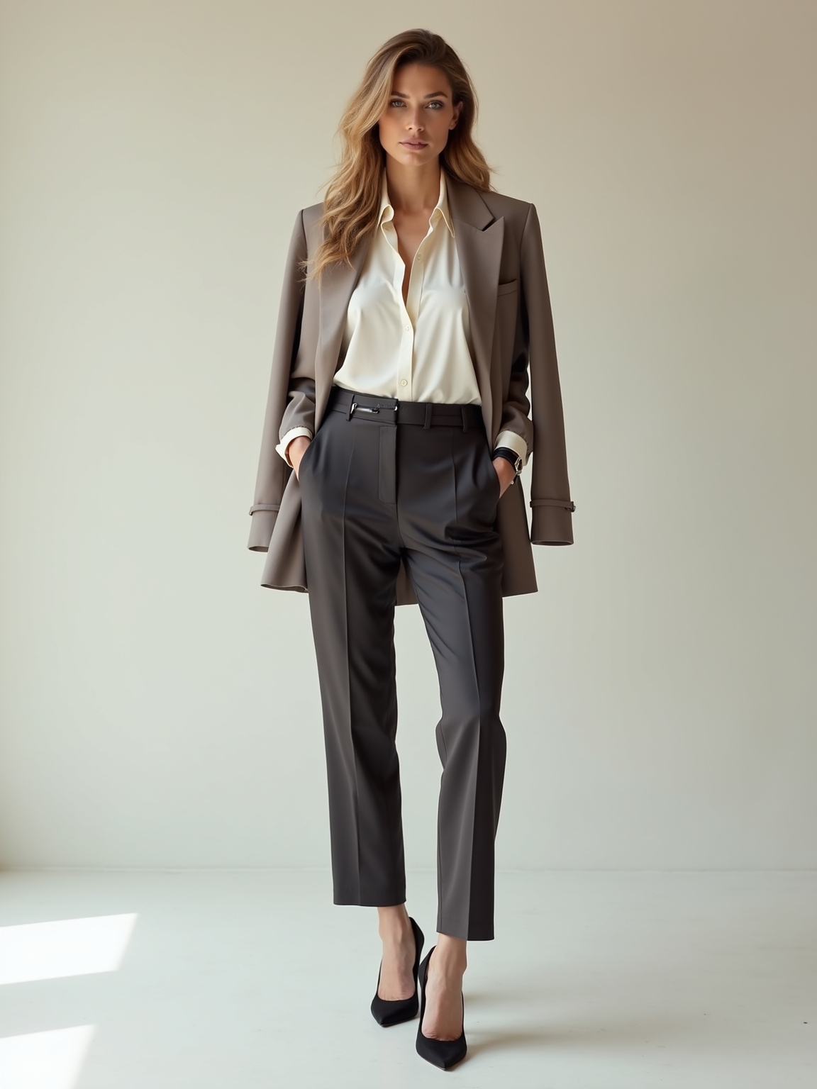 muted luxe silk blazer duet