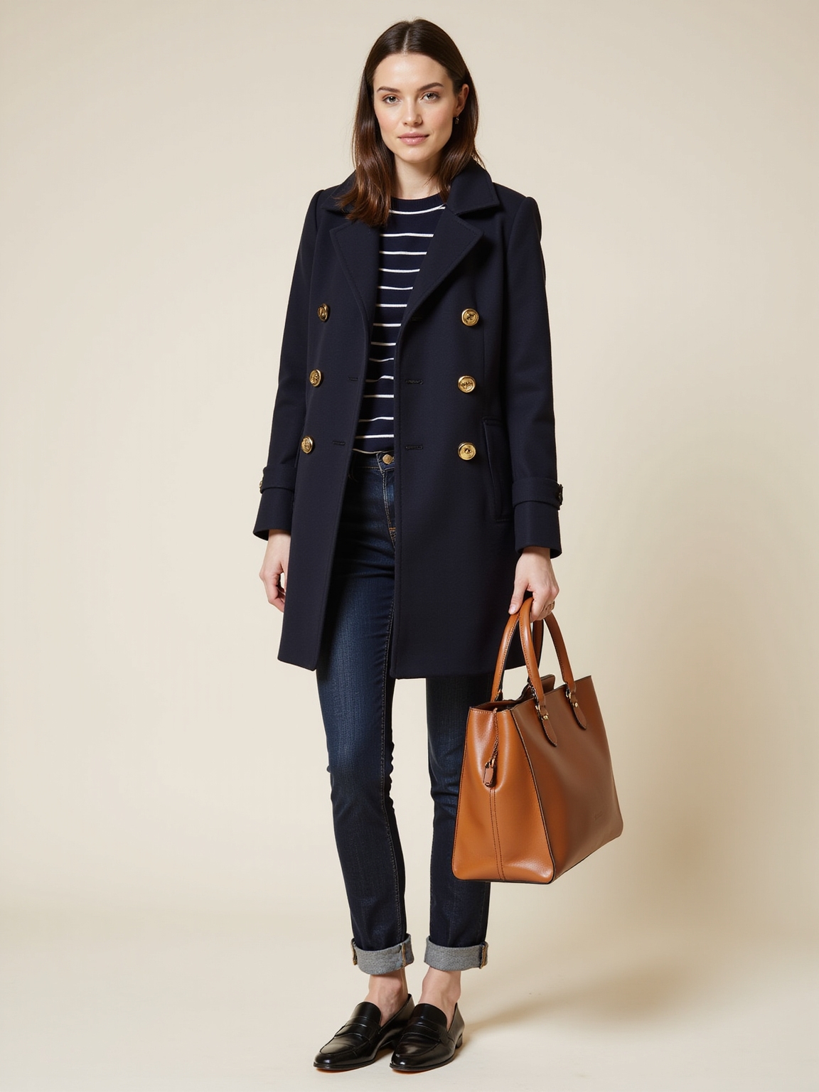 navy peacoat breton stripe