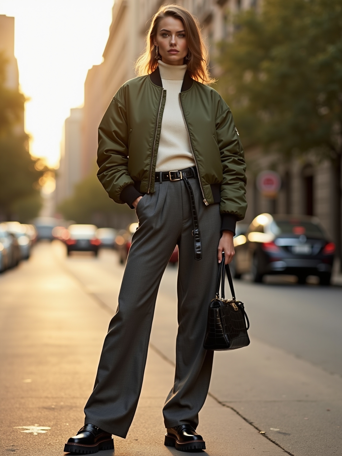 oversized bomber streamlined layers