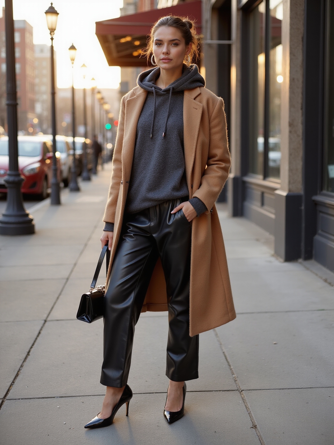 oversized hoodie stiletto boots