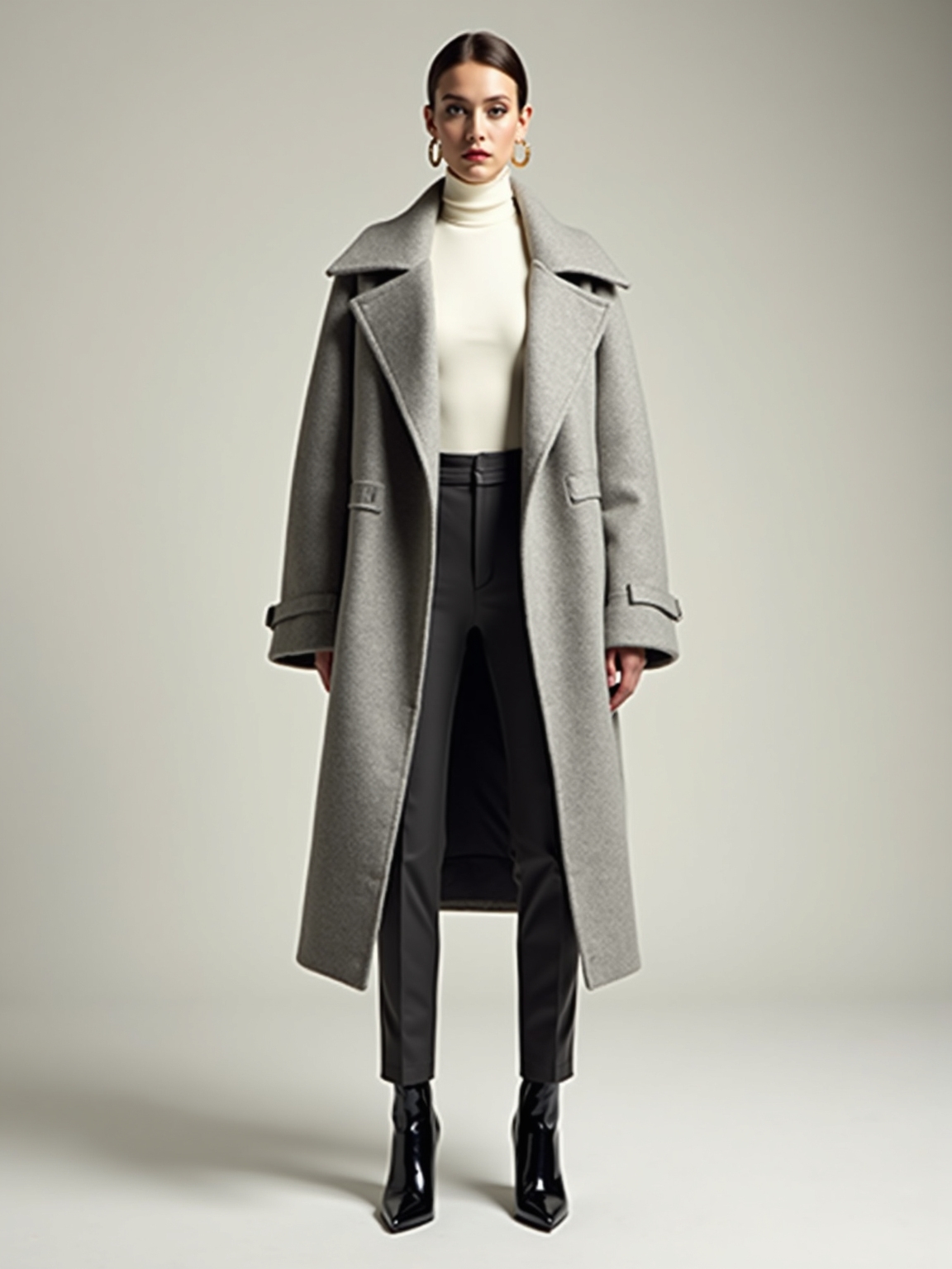 oversized knit tailored trousers