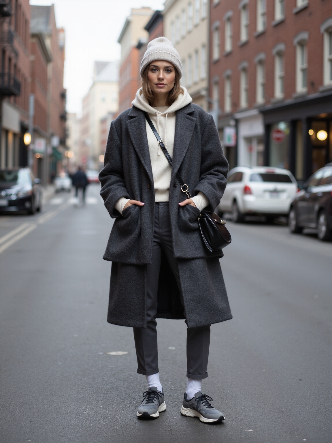 oversized puffer with tailoring