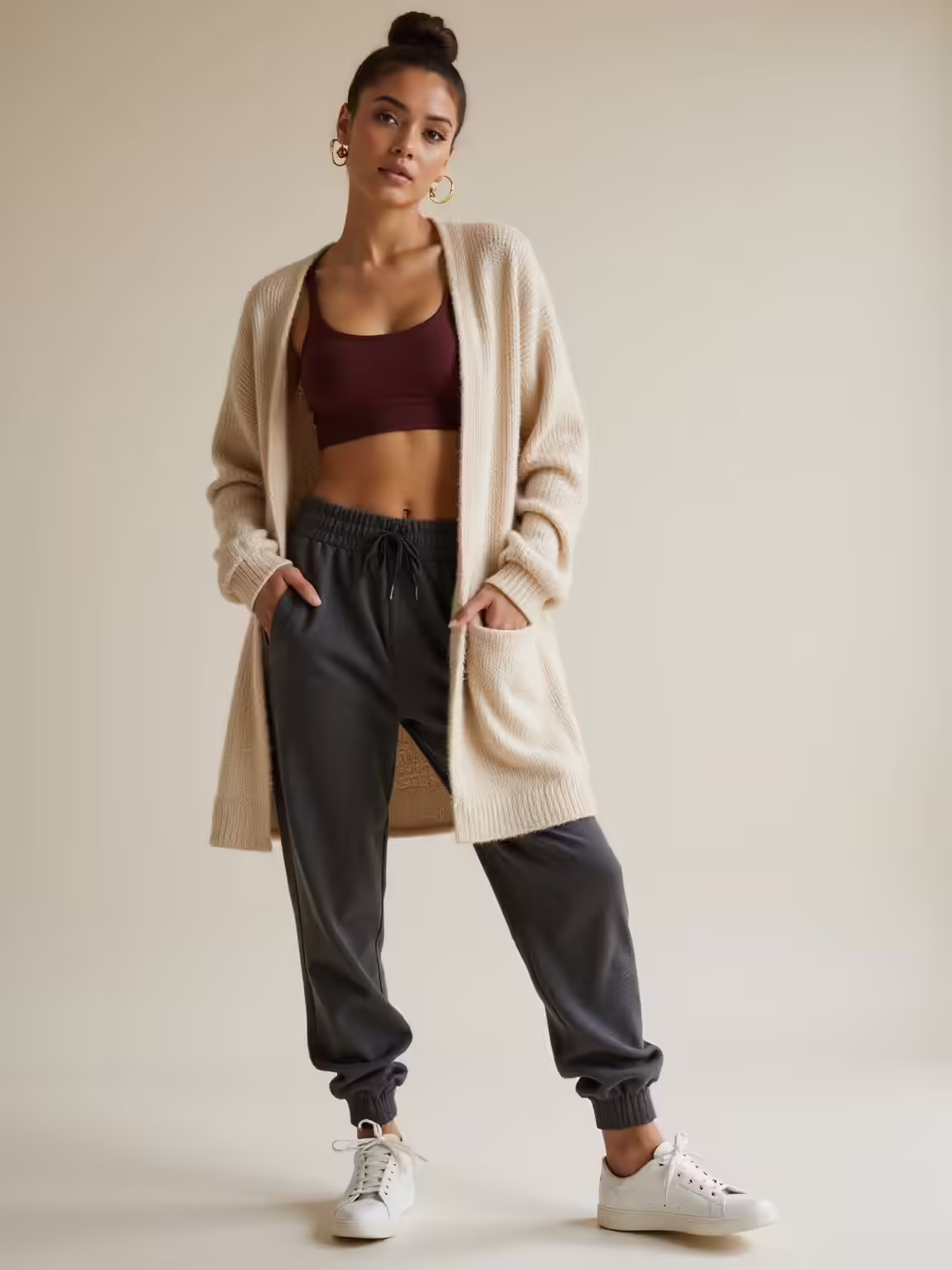 oxblood sports bra layering